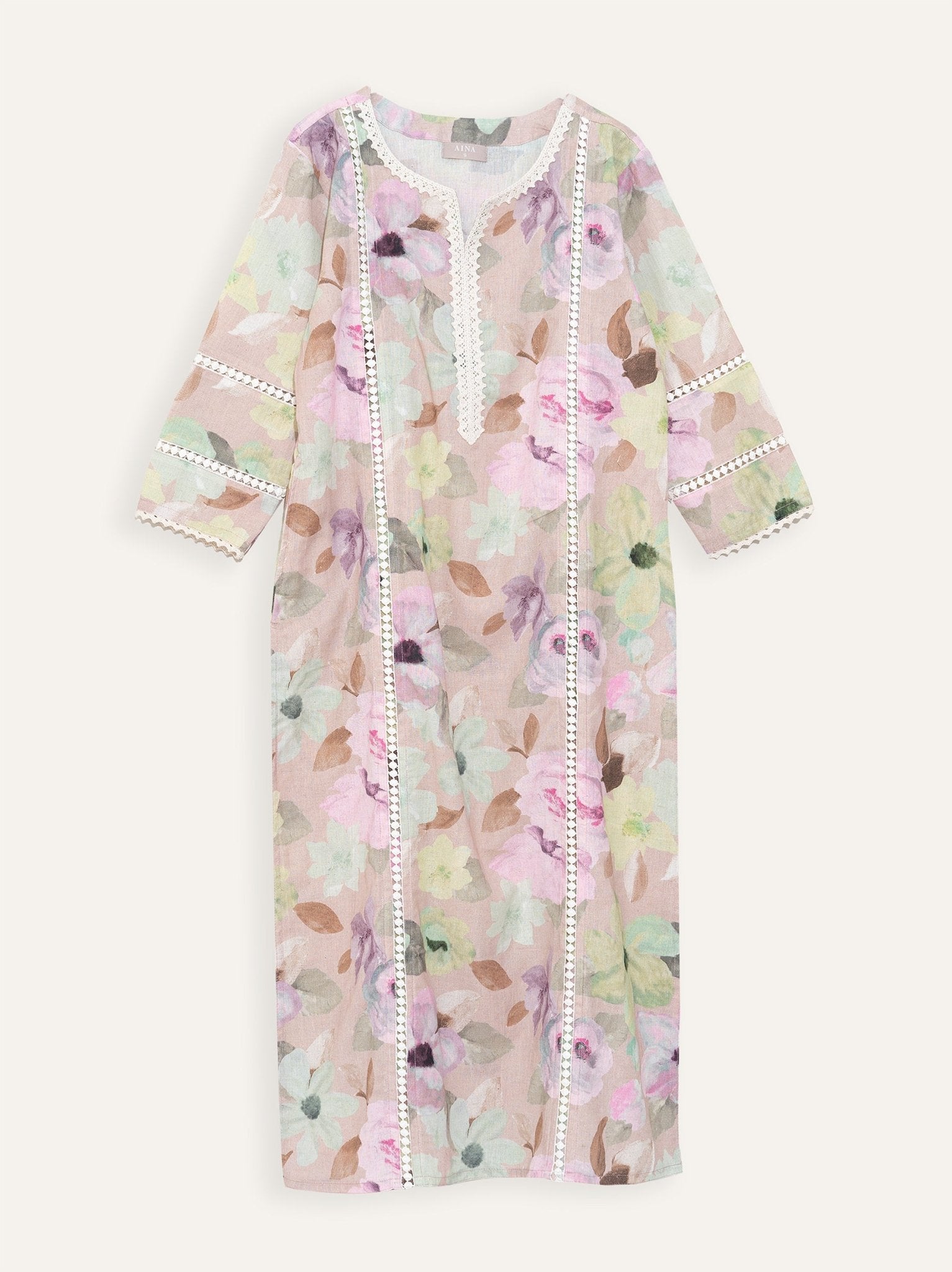 Rachita Cotton Flax Digital Print Straight Kurta - AINA