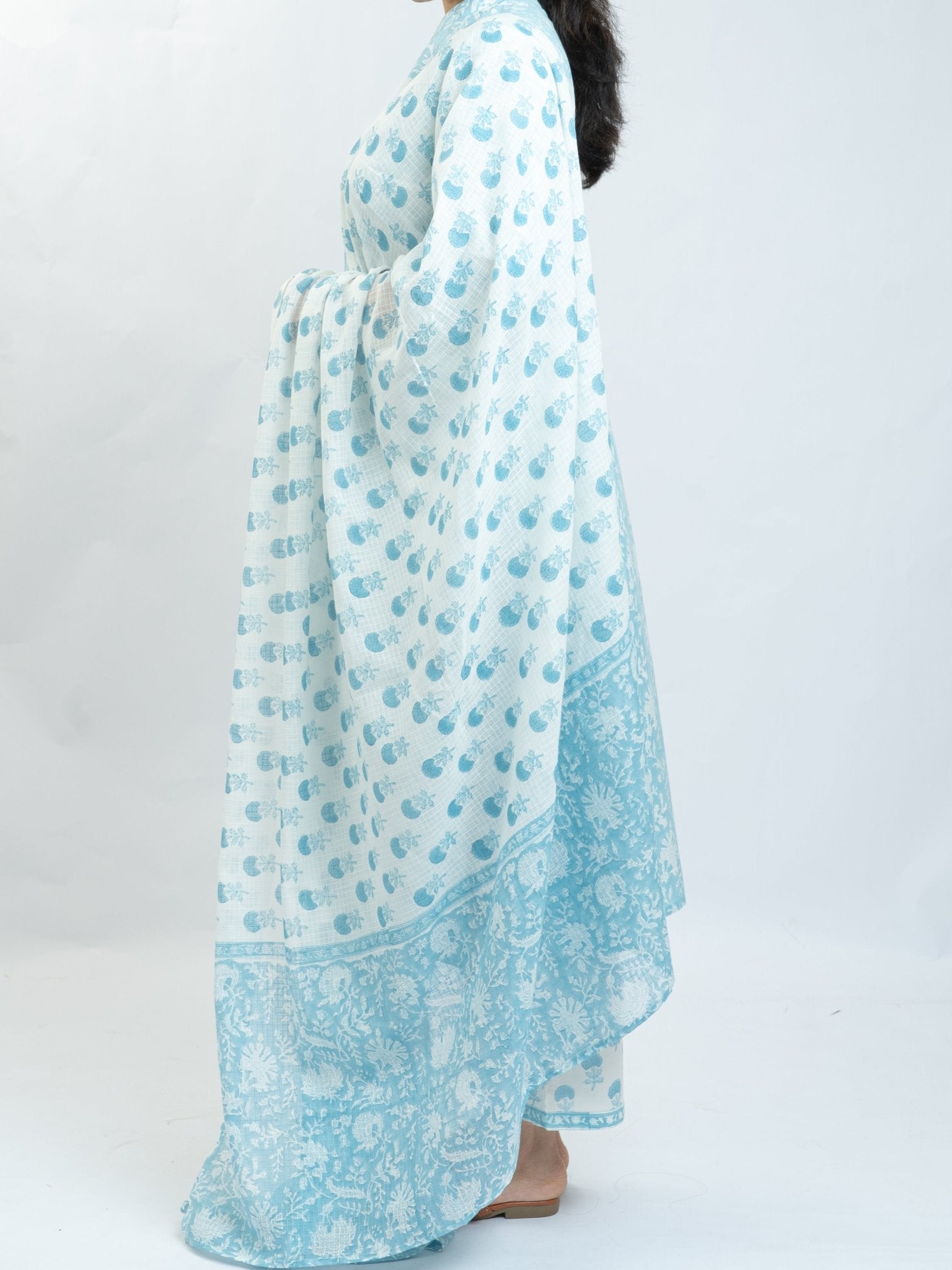 Radhwa Cotton Block Printed Straight Suit Set - AINA