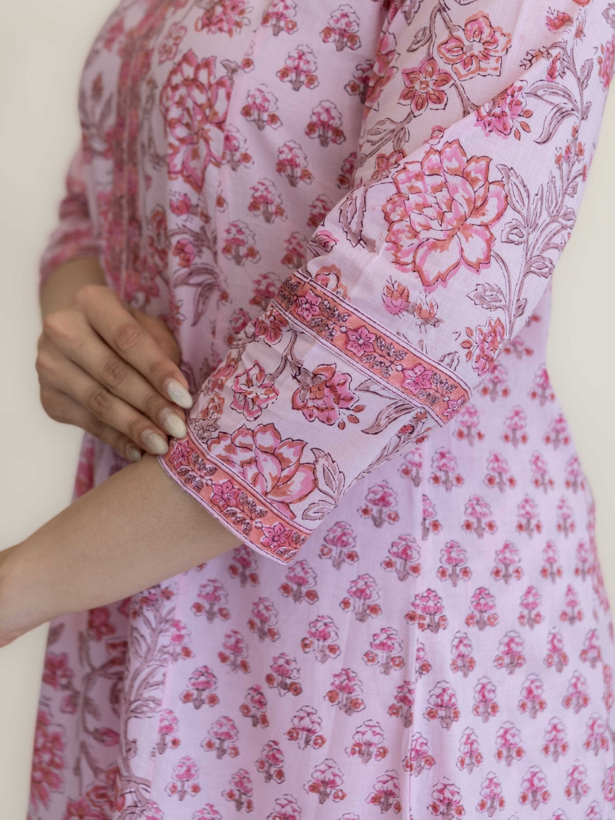 Rafa Cotton Block Printed A-Line Suit Set - AINA