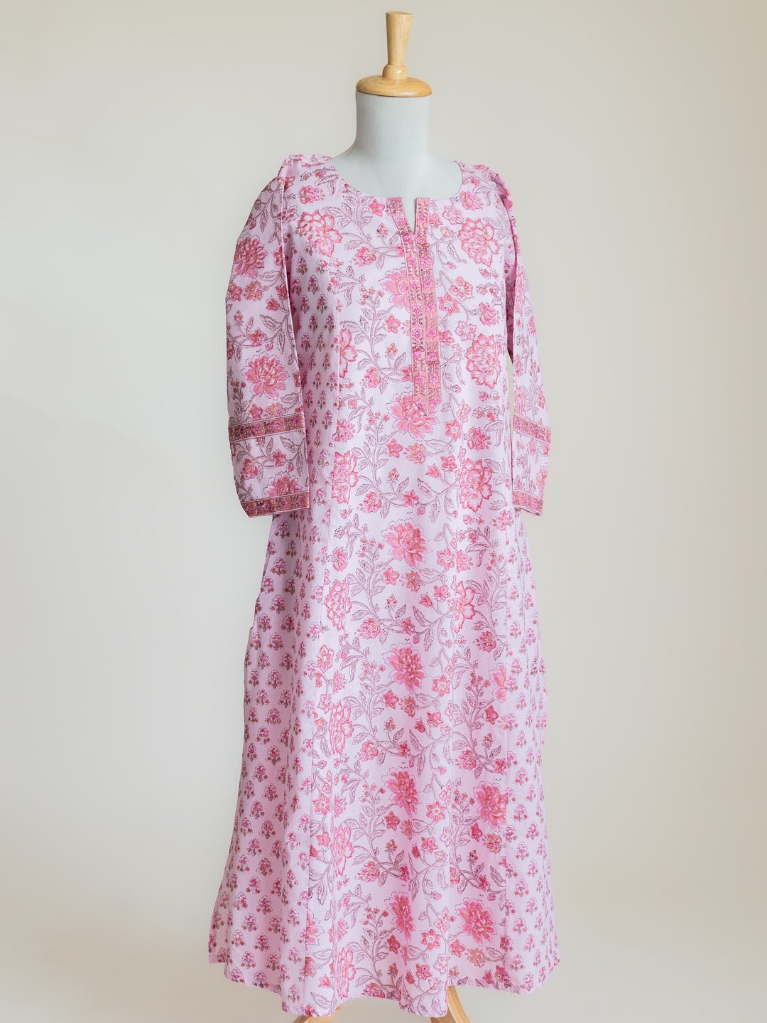 Rafa Cotton Block Printed A-Line Suit Set - AINA