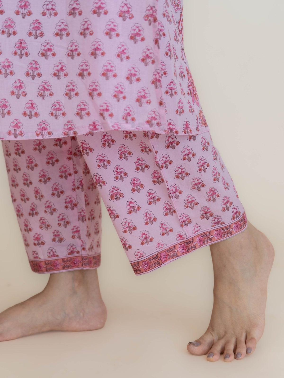 Rafa Cotton Block Printed A-Line Suit Set - AINA