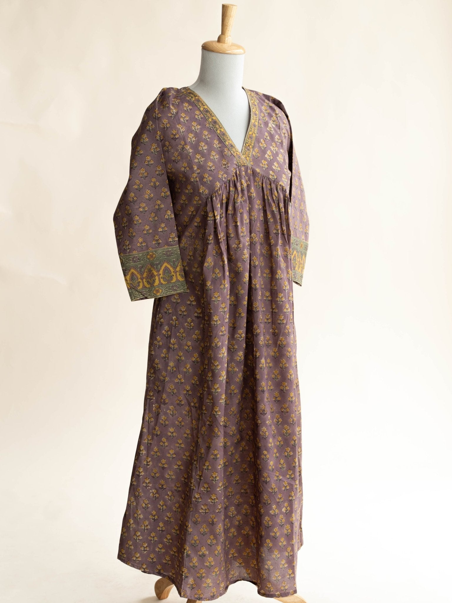 Rainah Cotton Block Printed A - Line Suit Set - AINA