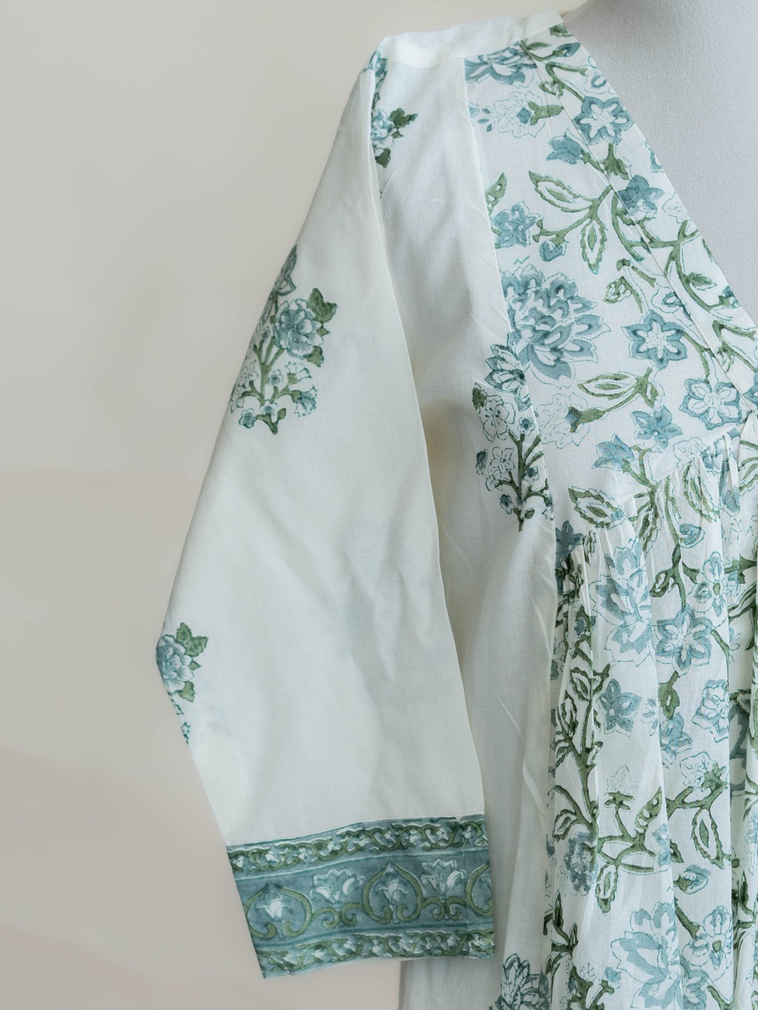 Rakaya Cotton Block Printed A-Line Kurta - AINA