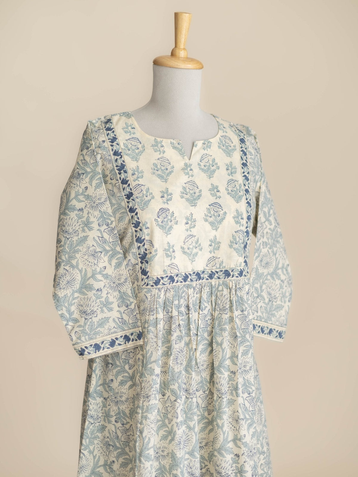 Ramla Cotton Block Printed A-Line 2 Piece Set - AINA