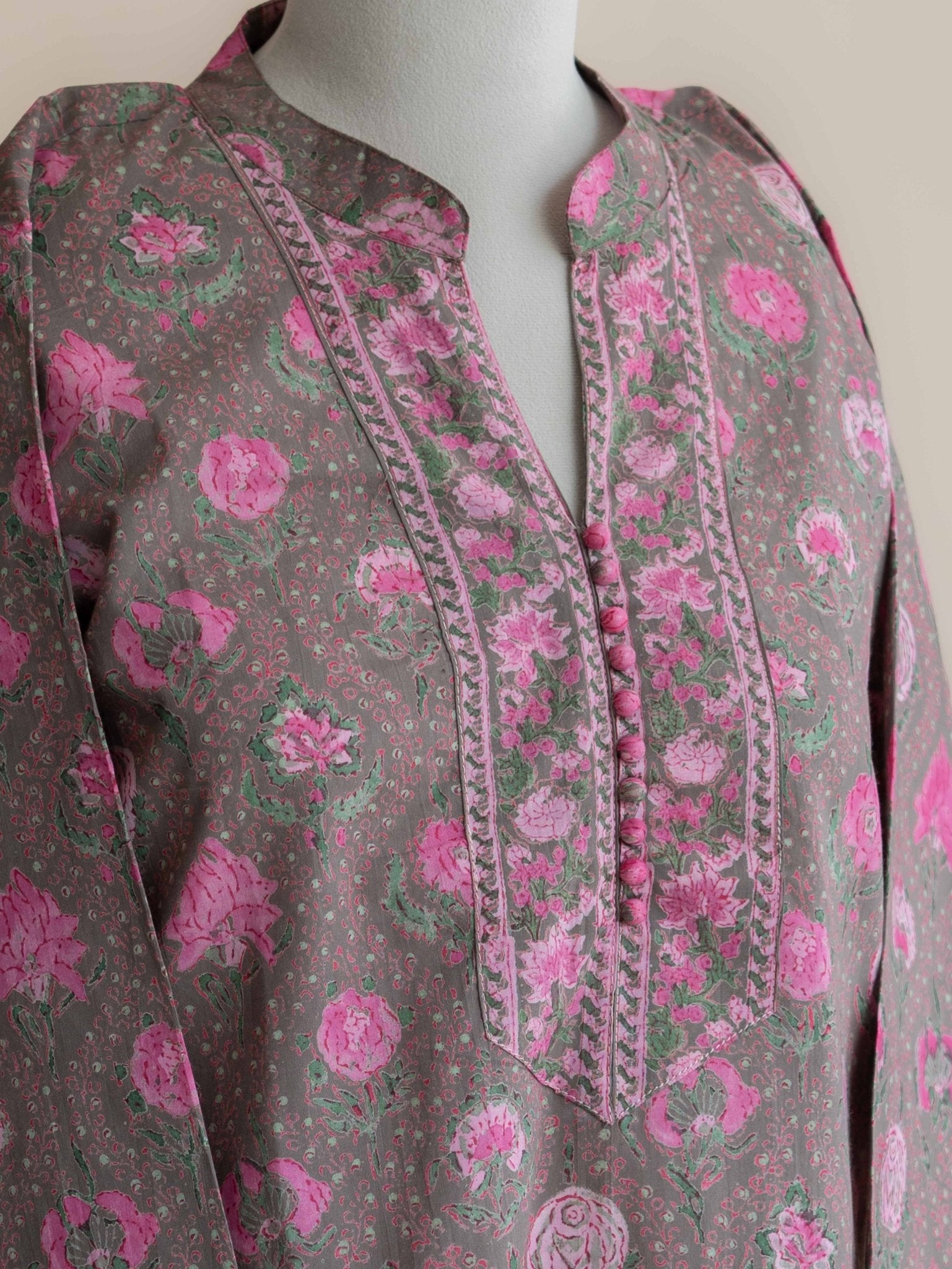 Raniya Cotton Block Printed Straight Kurta - AINA