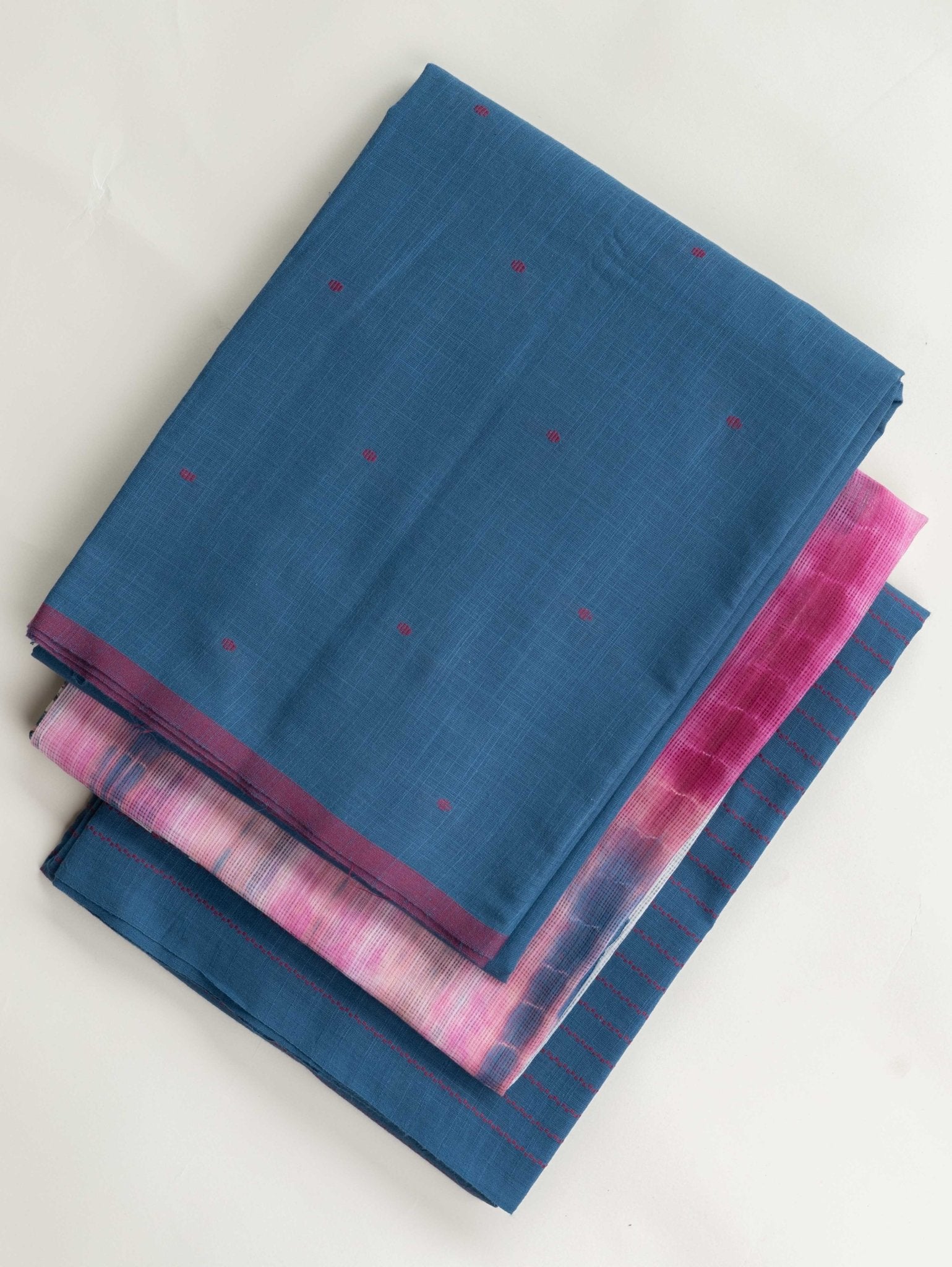 Raniya Cotton Handloom Block Printed Unstitched Suit - 3 Piece - AINA
