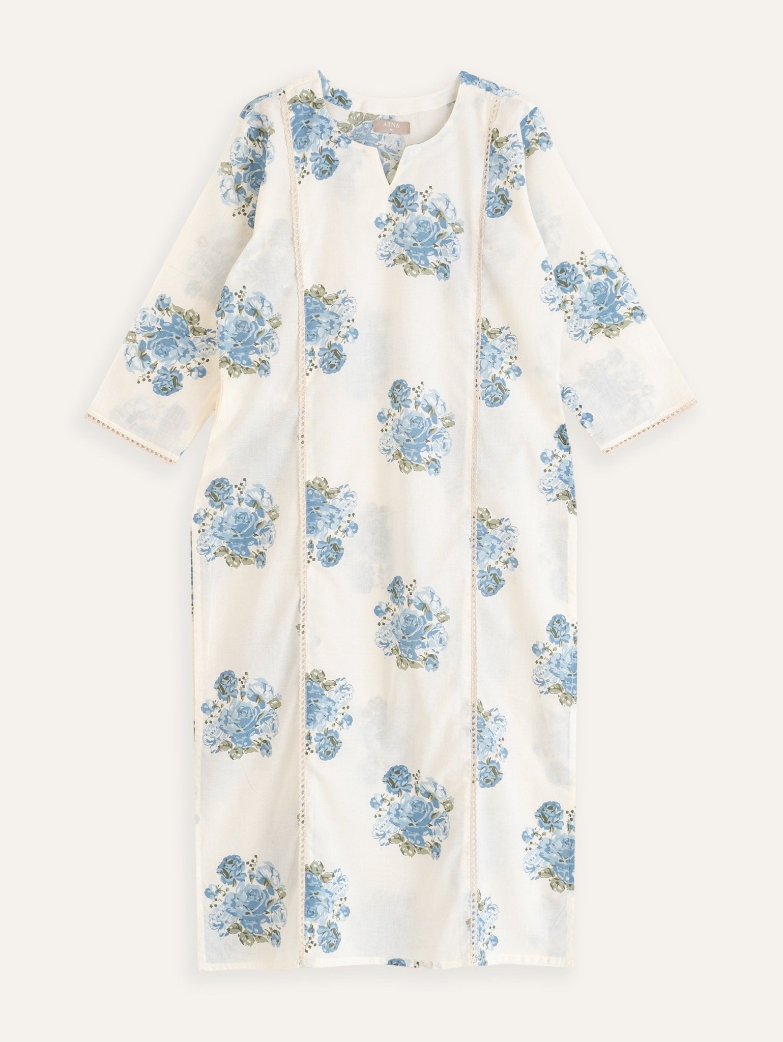 Ravina Cotton Printed Straight Kurta - AINA