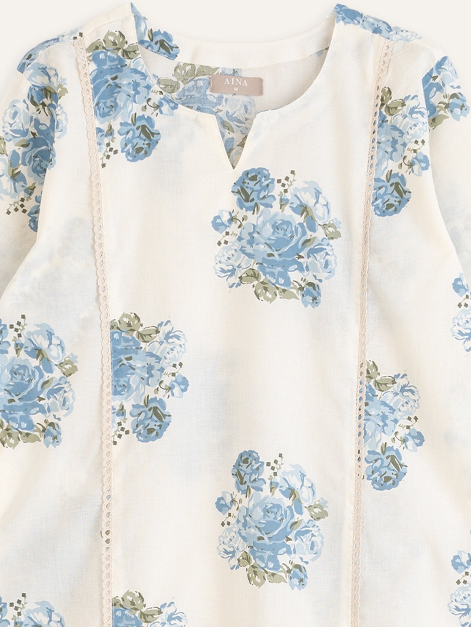 Ravina Cotton Printed Straight Kurta - AINA