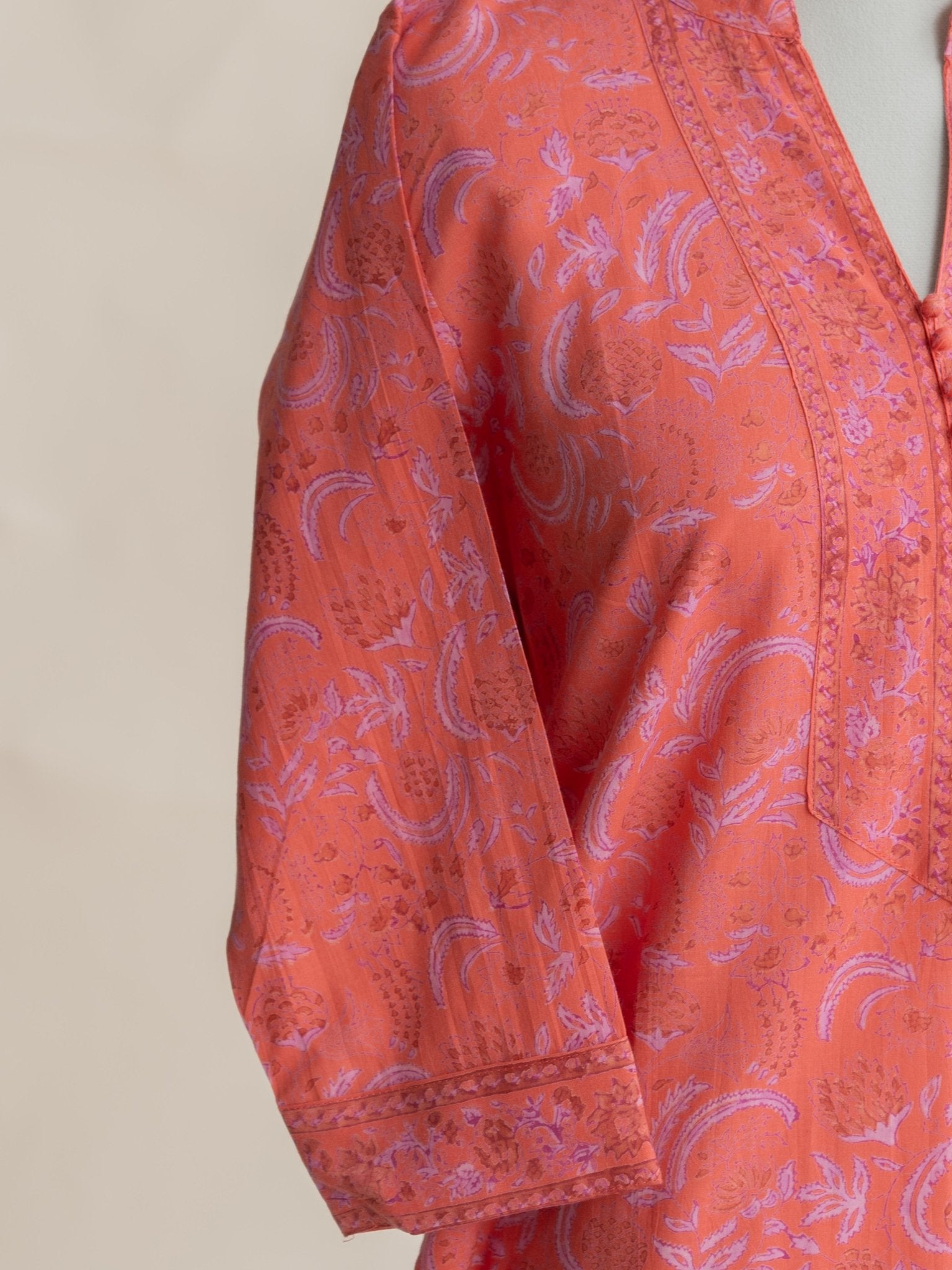 Rayana Cotton Block Printed Straight Kurta - AINA
