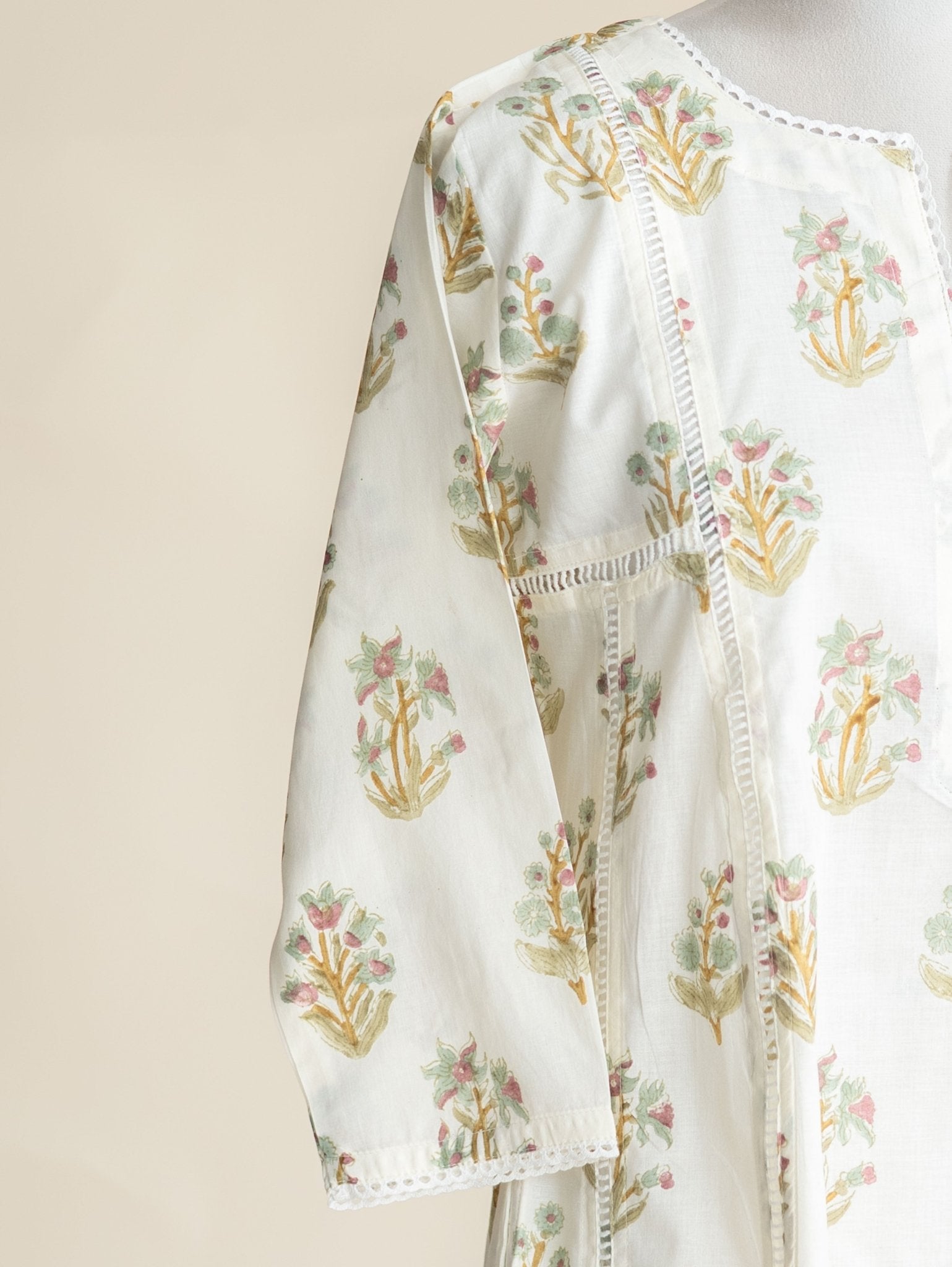 Razmina Cotton Block Printed A-Line Kurta - AINA