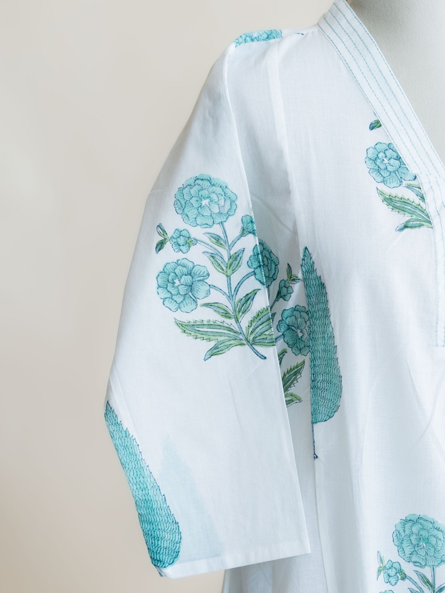 Reba Cotton Block Printed A - Line Kurta - AINA