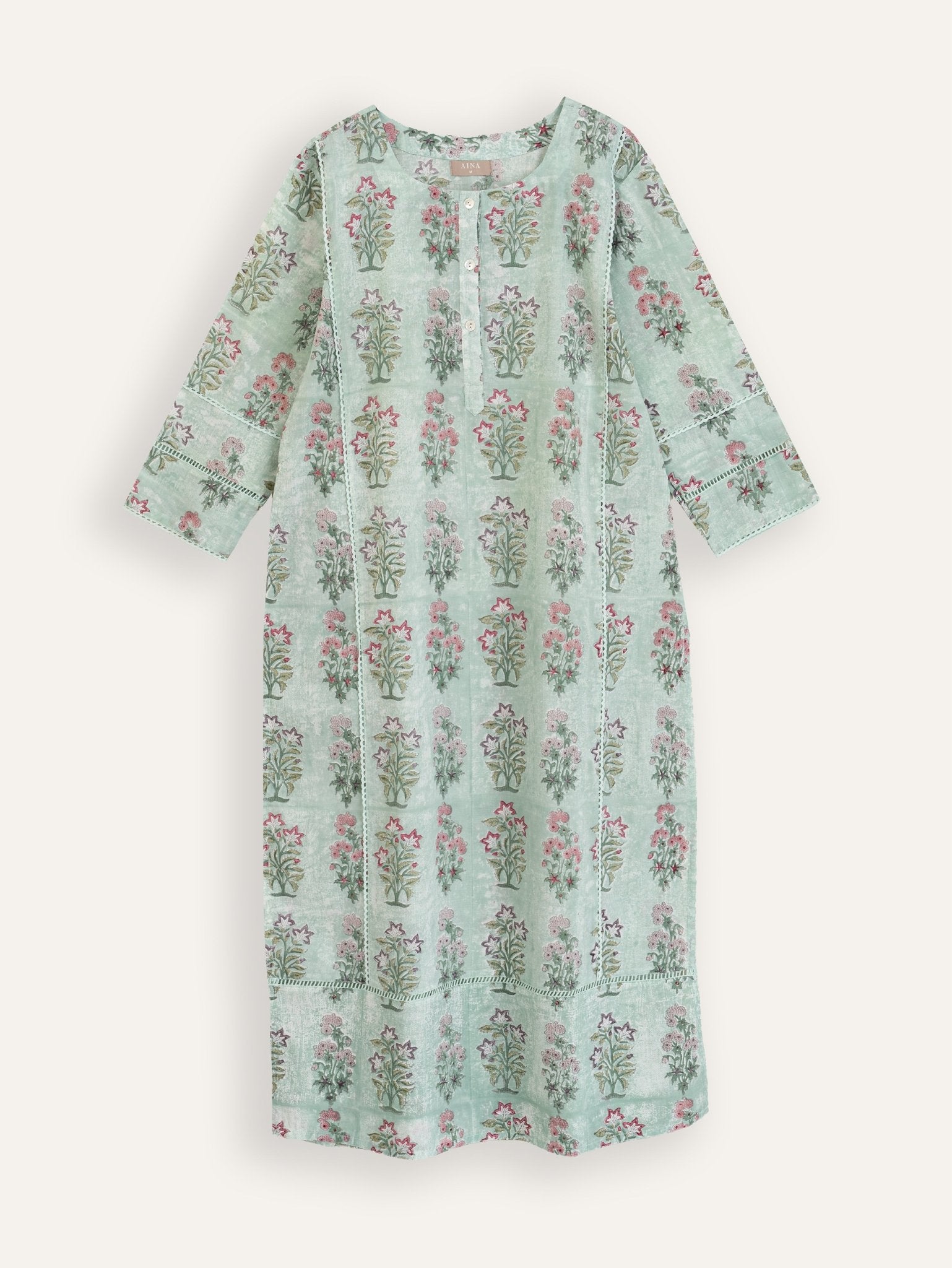 Reetha Cotton Block Printed Straight Kurta - AINA