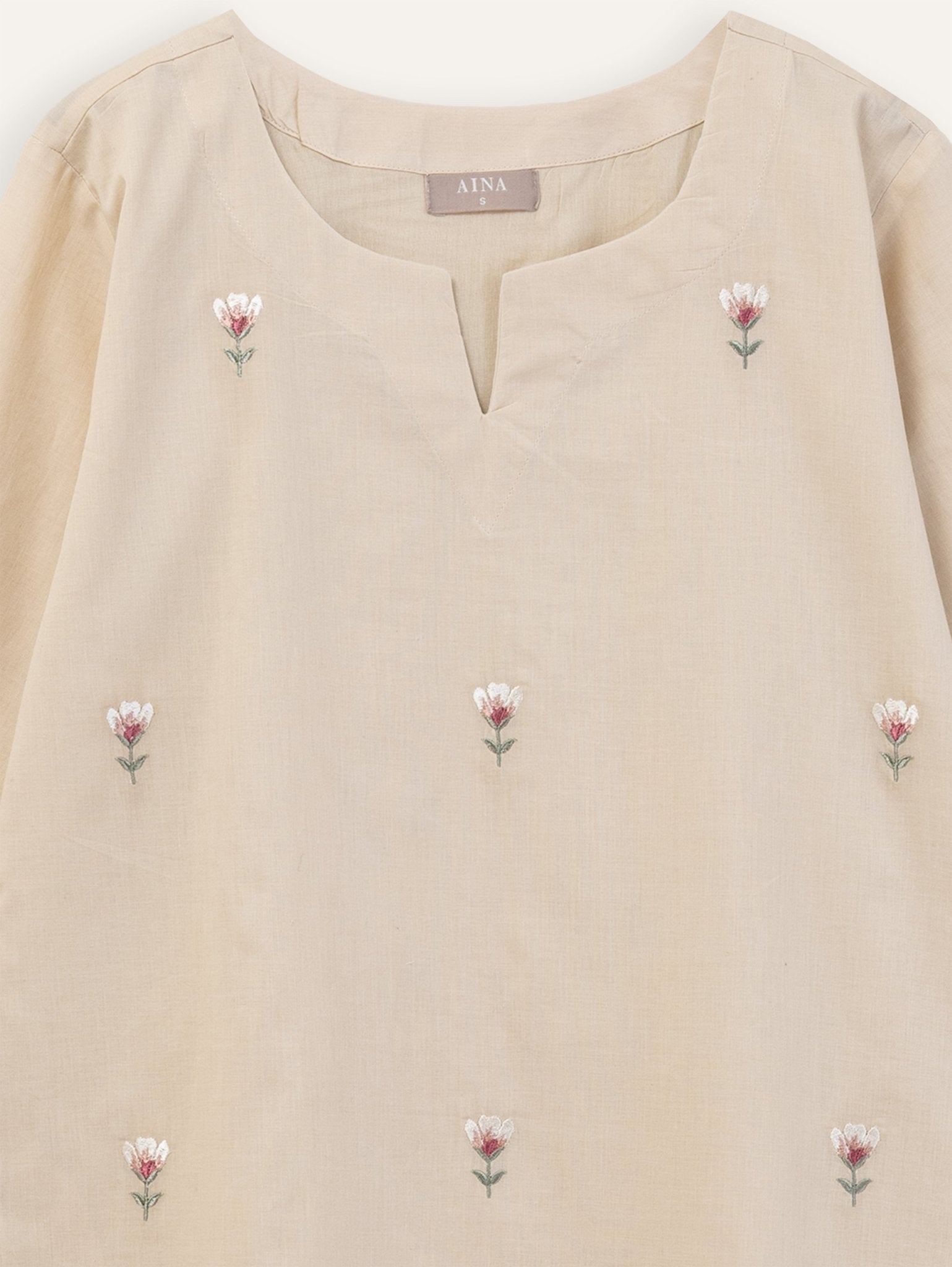 Reha Cotton Embroidered A - Line Suit Set - AINA