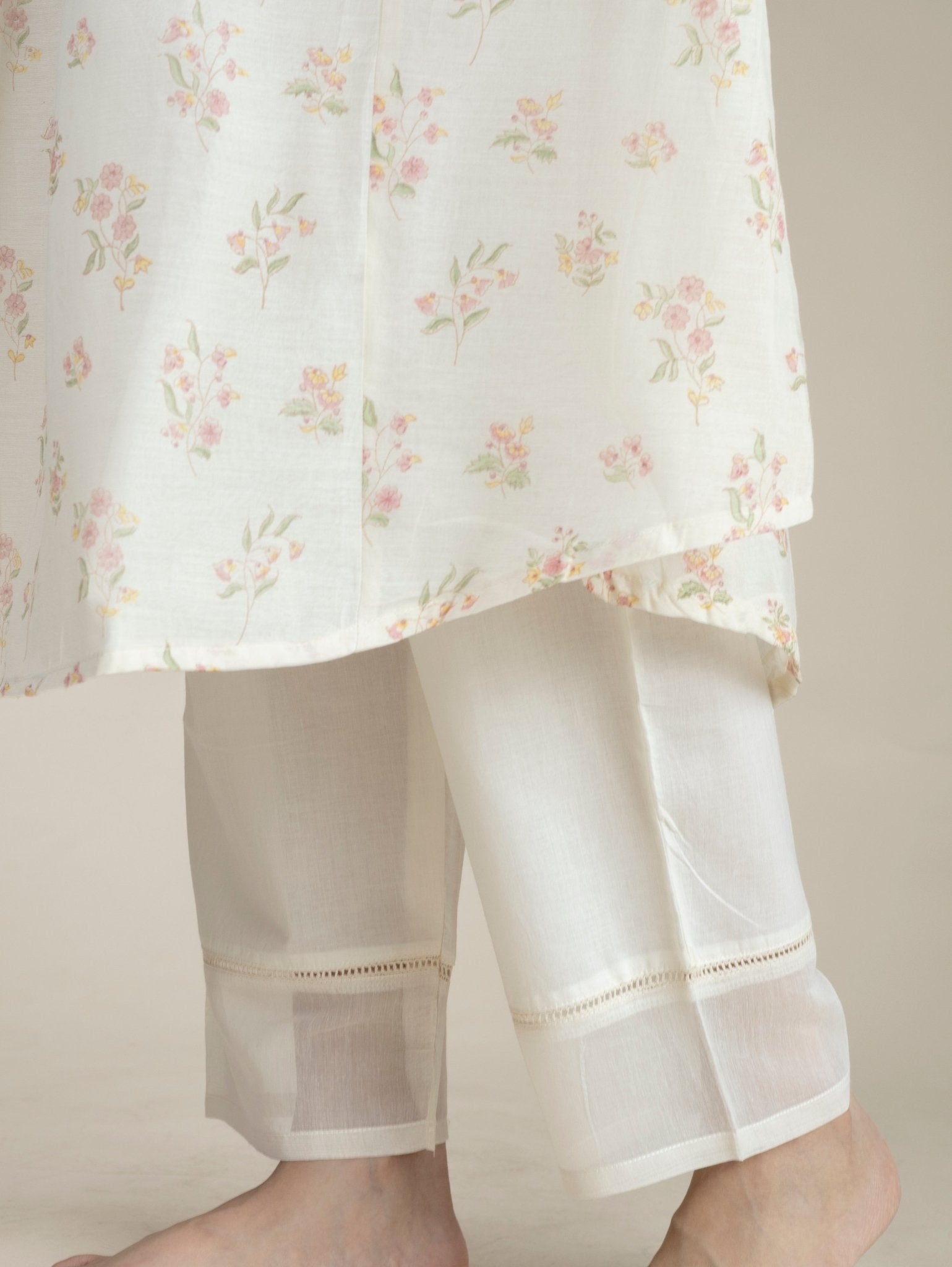 Rehla Chanderi Block Printed A - Line Suit Set - AINA