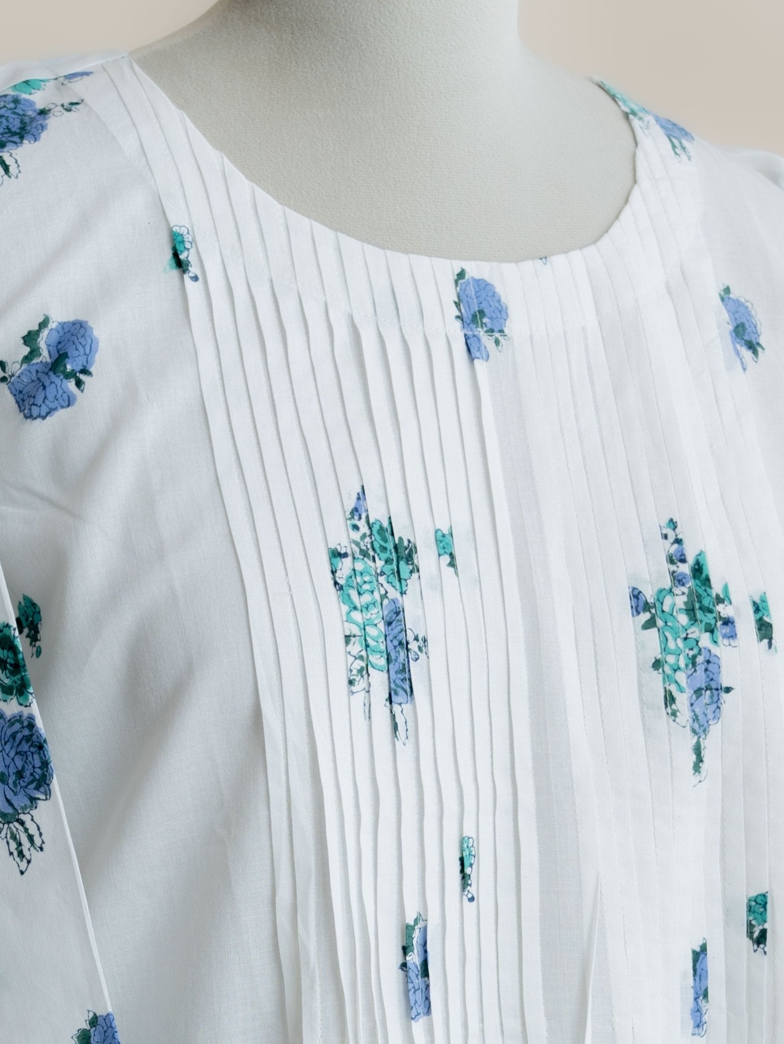 Rehna Cotton Block Printed A - Line Kurta - AINA