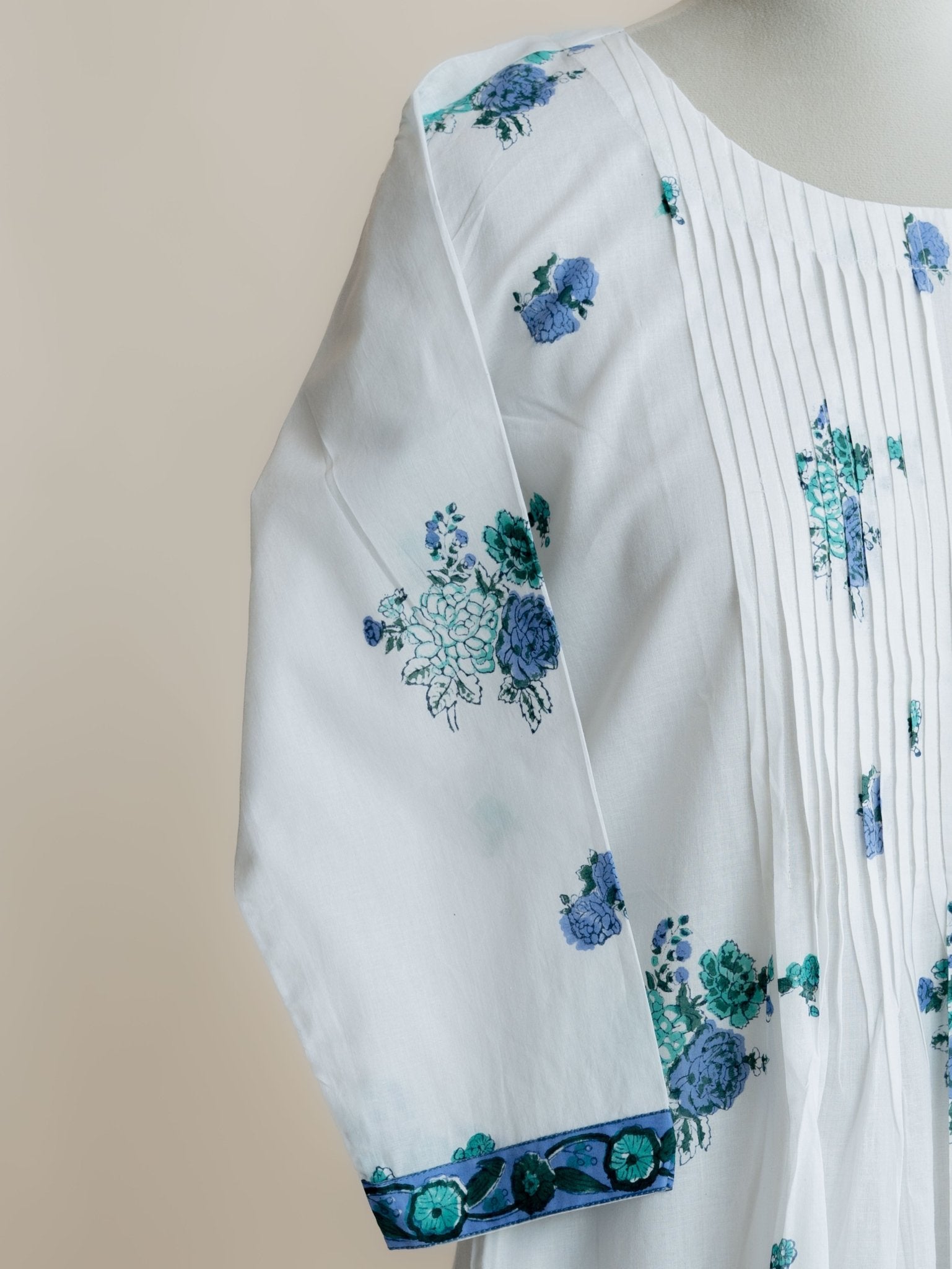 Rehna Cotton Block Printed A - Line Kurta - AINA