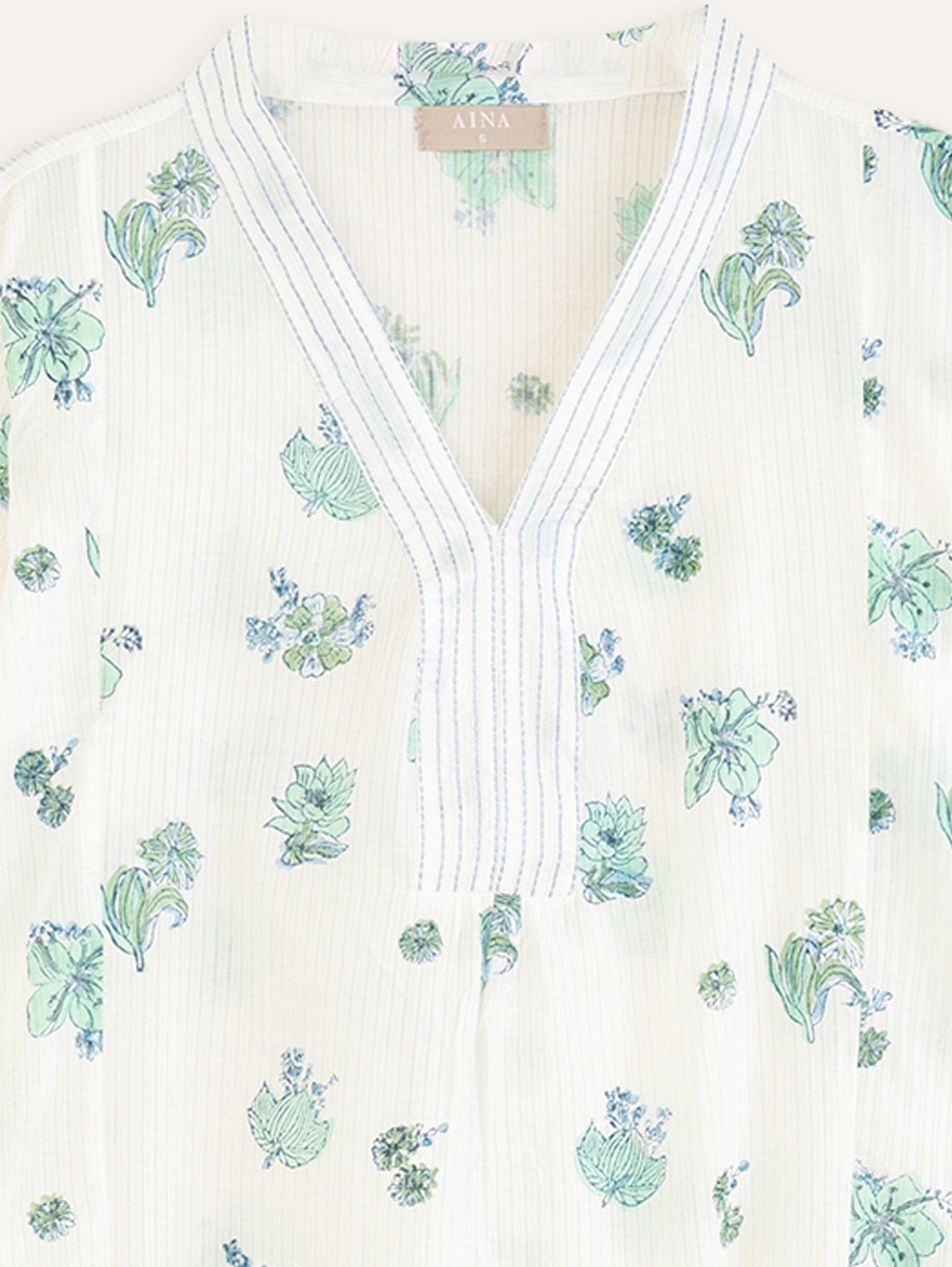 Rena Cotton Block Printed A - Line Kurta - AINA