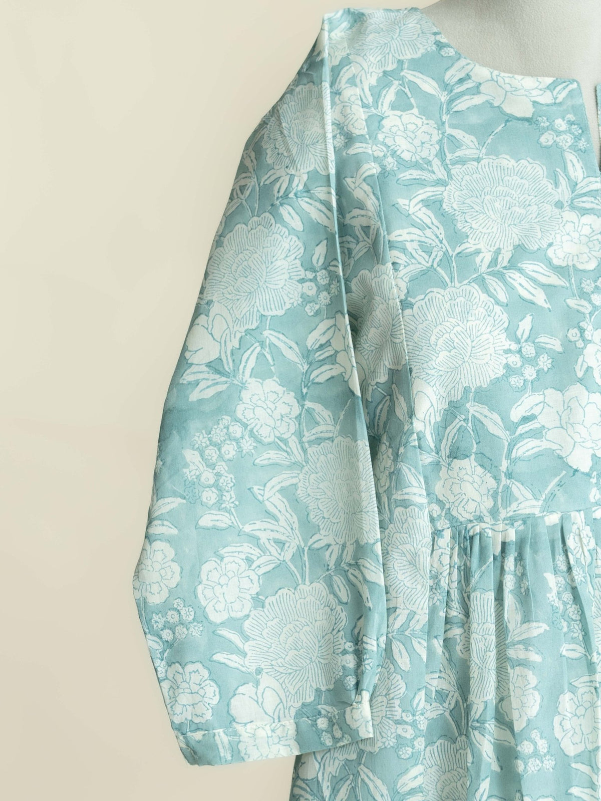 Renna Cotton Block Printed A Line Kurta - AINA