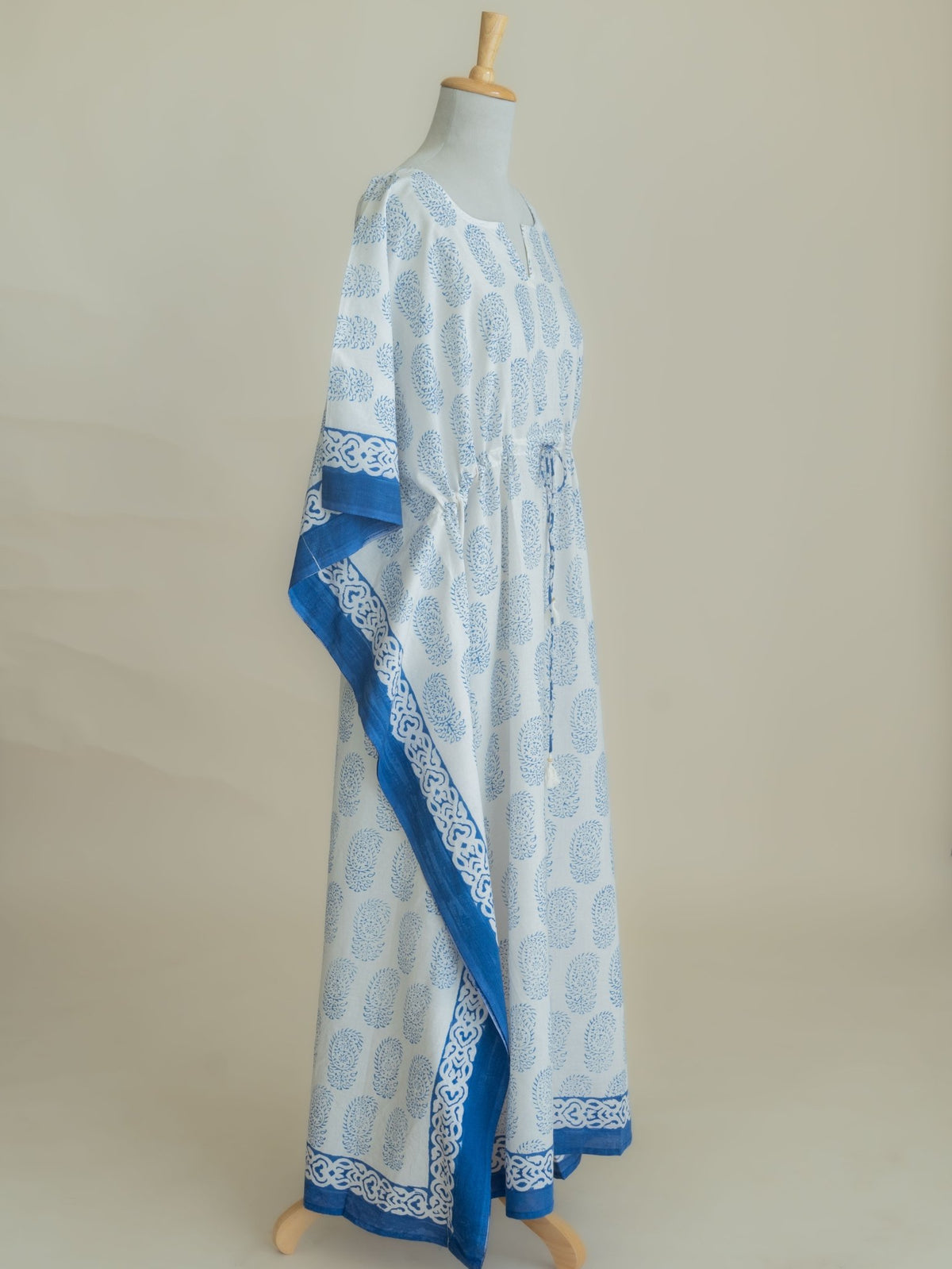 Reya Cotton Block Printed Long Kaftan - AINA