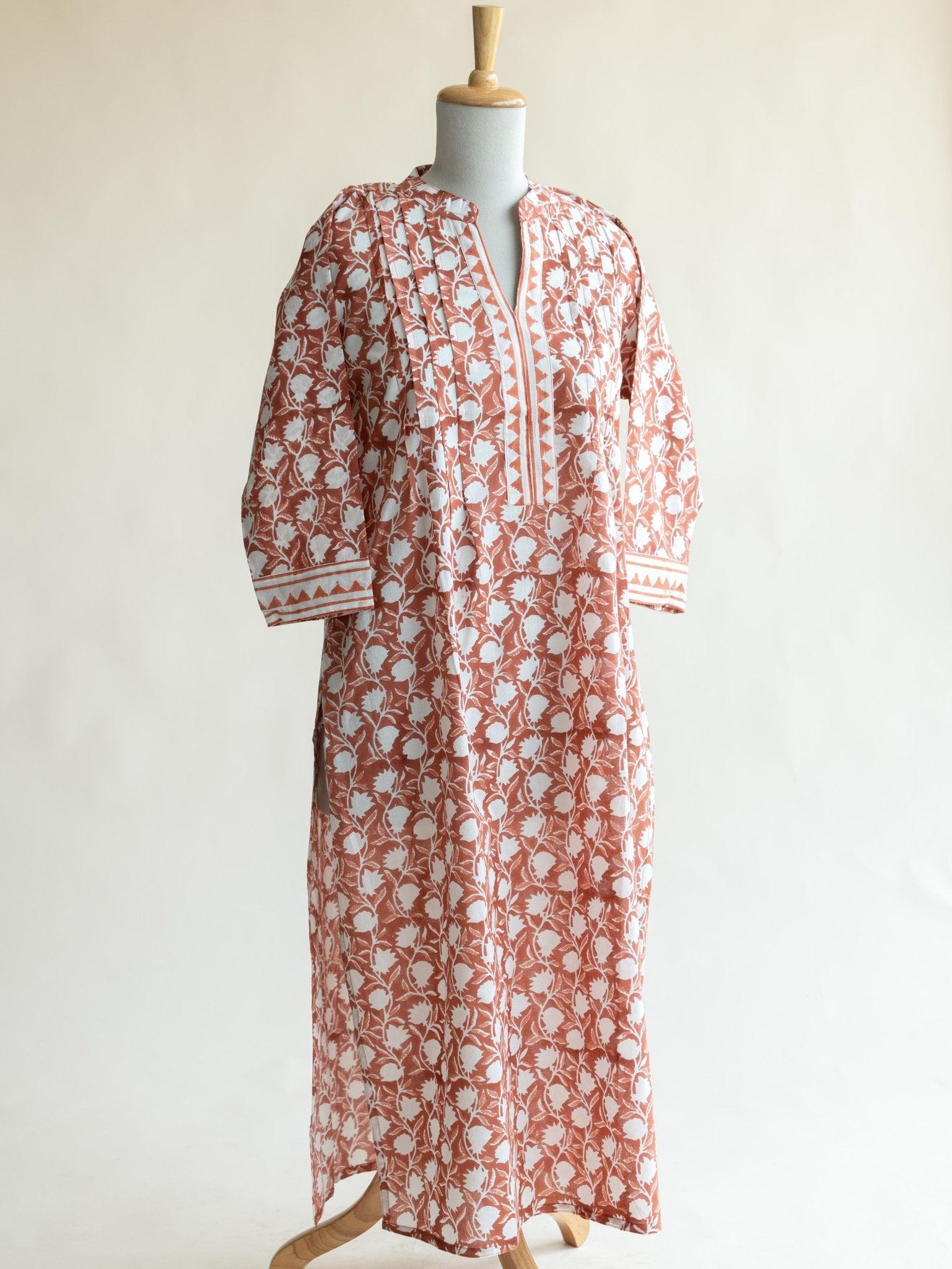 Reyha Cotton Block Printed Straight Kurta - AINA