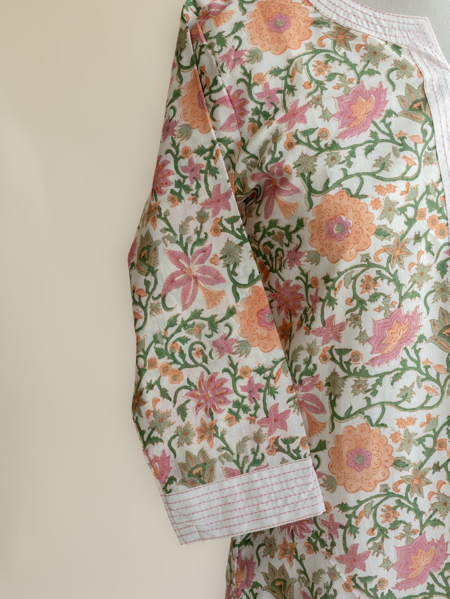 Riddhi Cotton Block Printed Straight Kurta - AINA