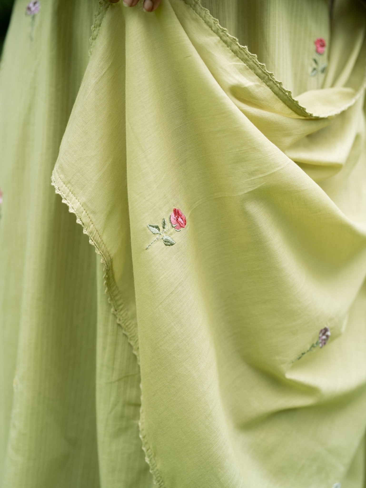 Rina Cotton Embroidered A - Line Suit Set - AINA