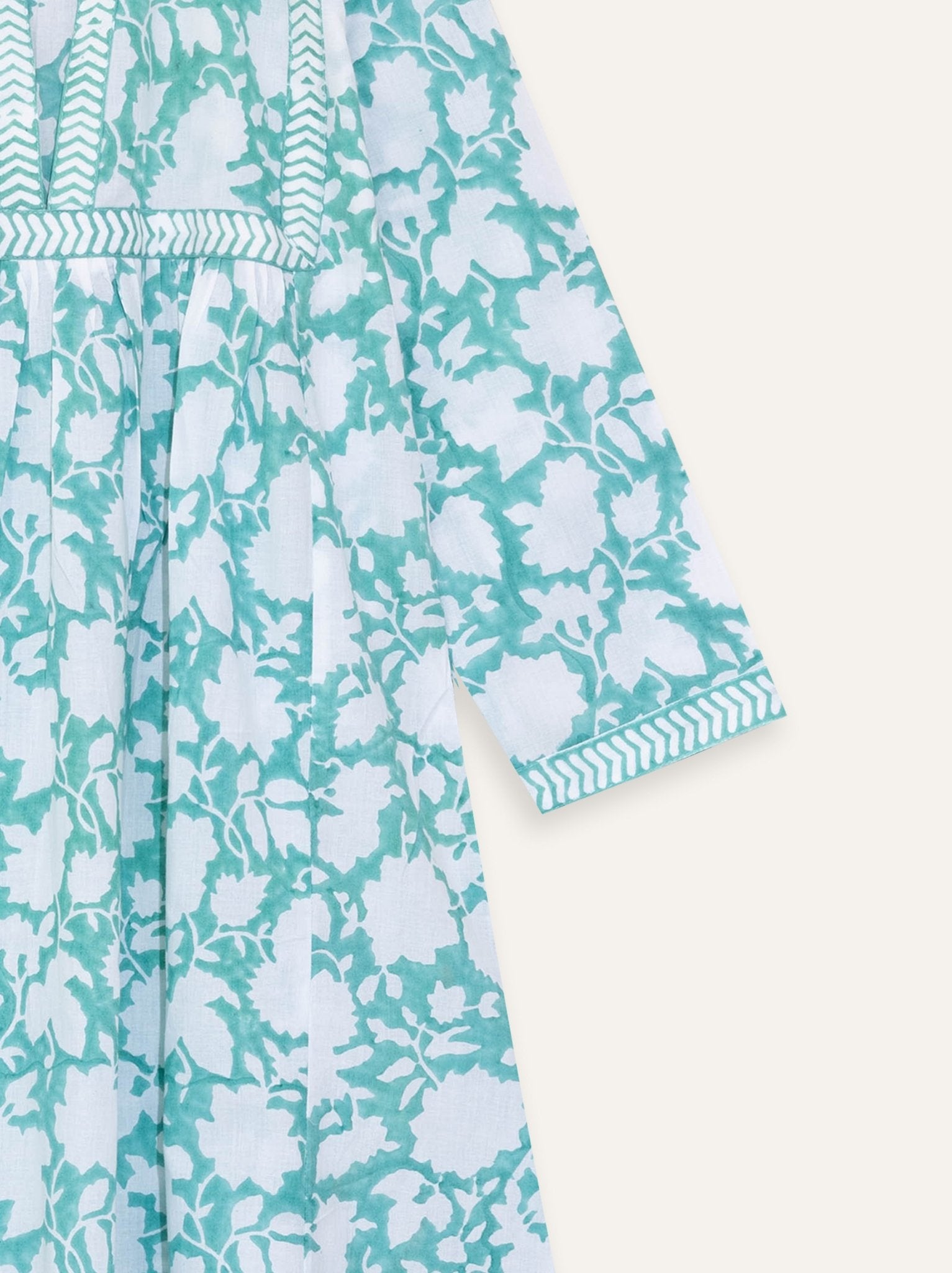 Rishika Cotton Block Printed A - Line Kurta - AINA