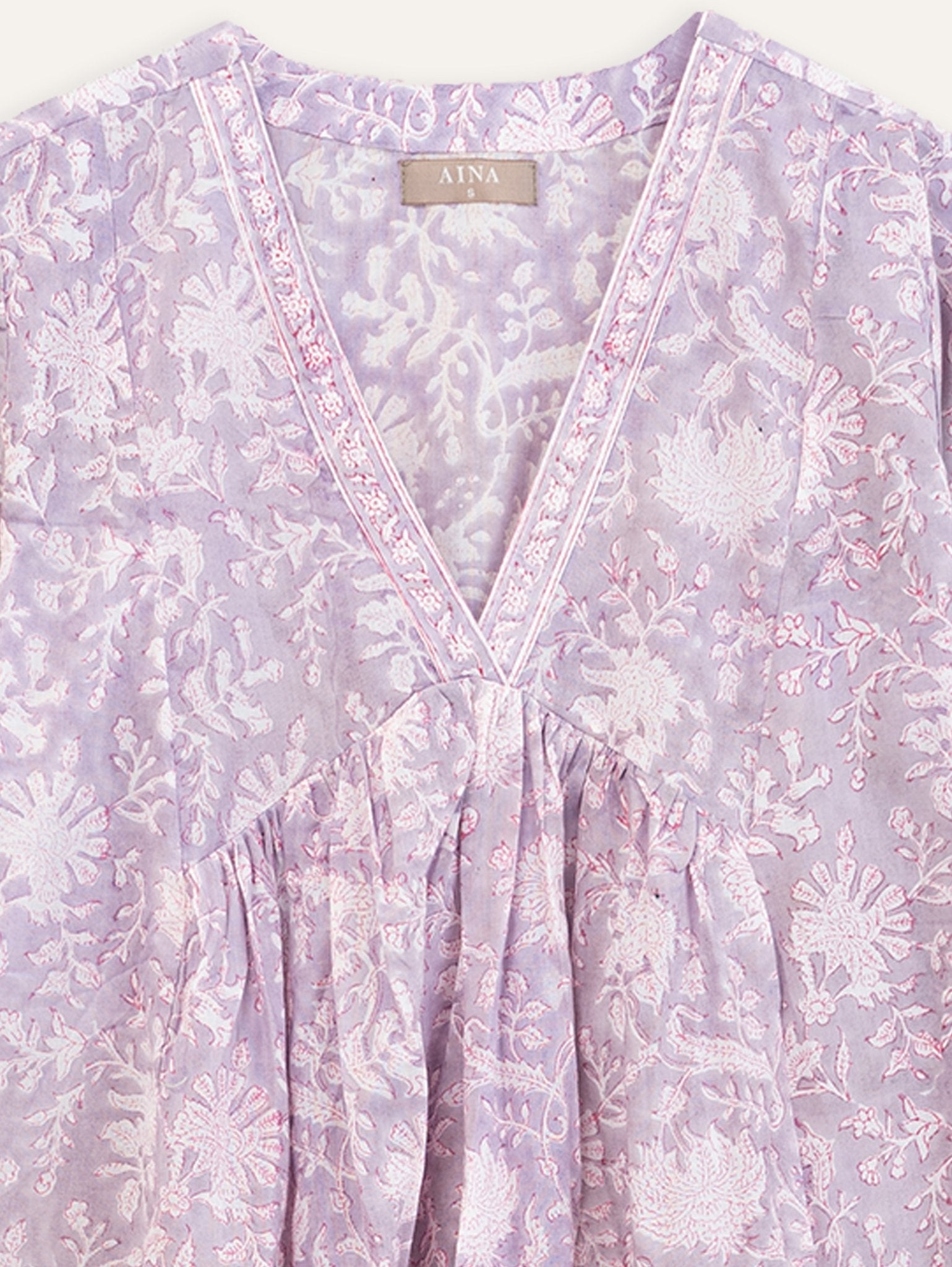 Riti Cotton Block Printed A - Line Kurta - AINA