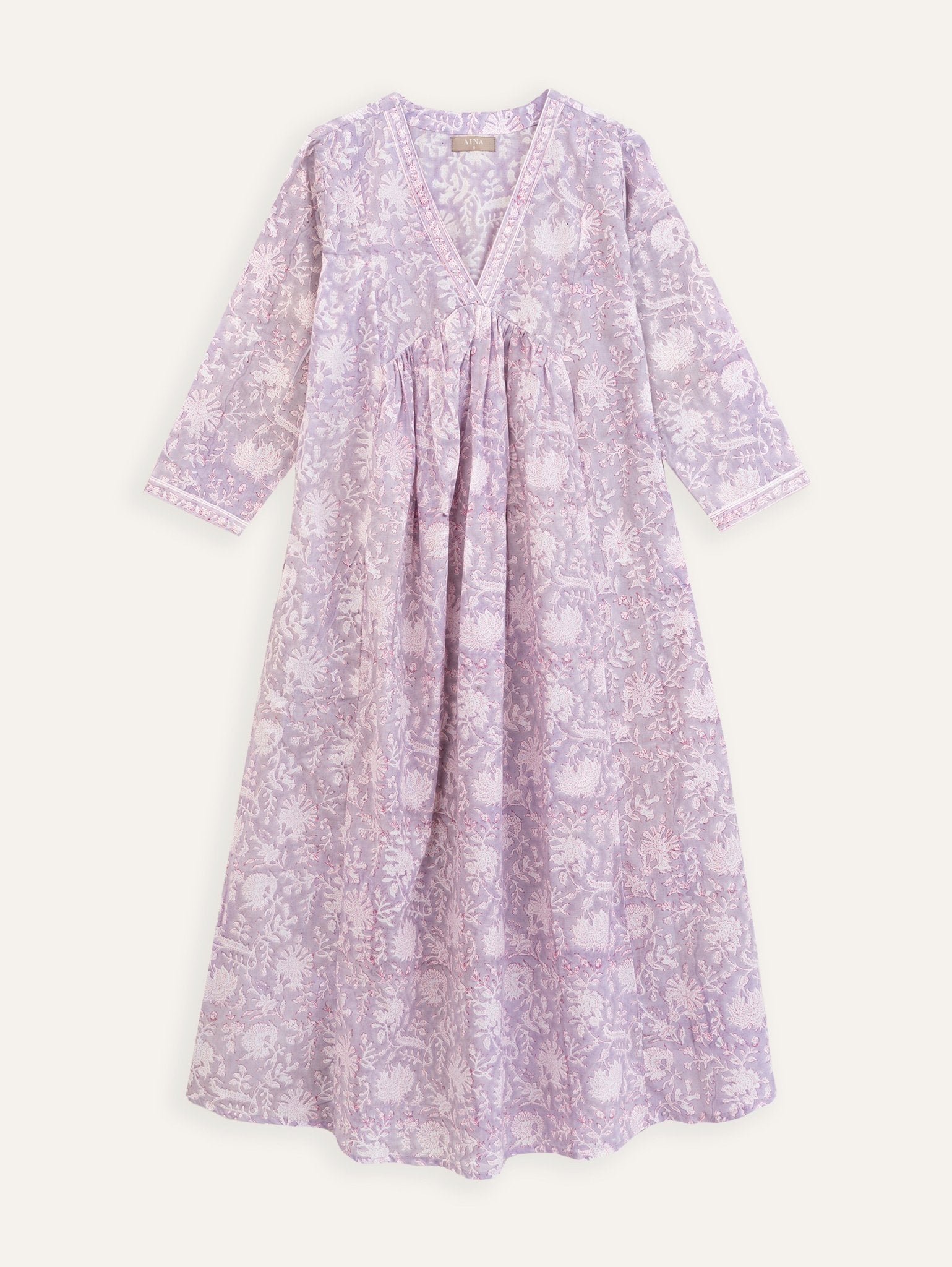 Riti Cotton Block Printed A - Line Kurta - AINA