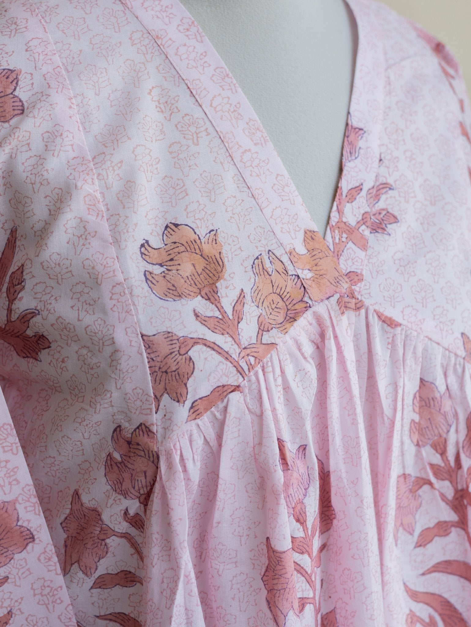 Rivah Cotton Block Printed A - Line Kurta - AINA