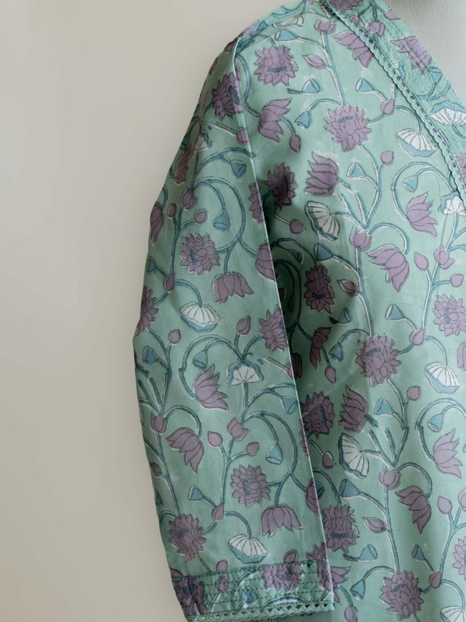 Riya Cotton Block Printed Straight Kurta - AINA