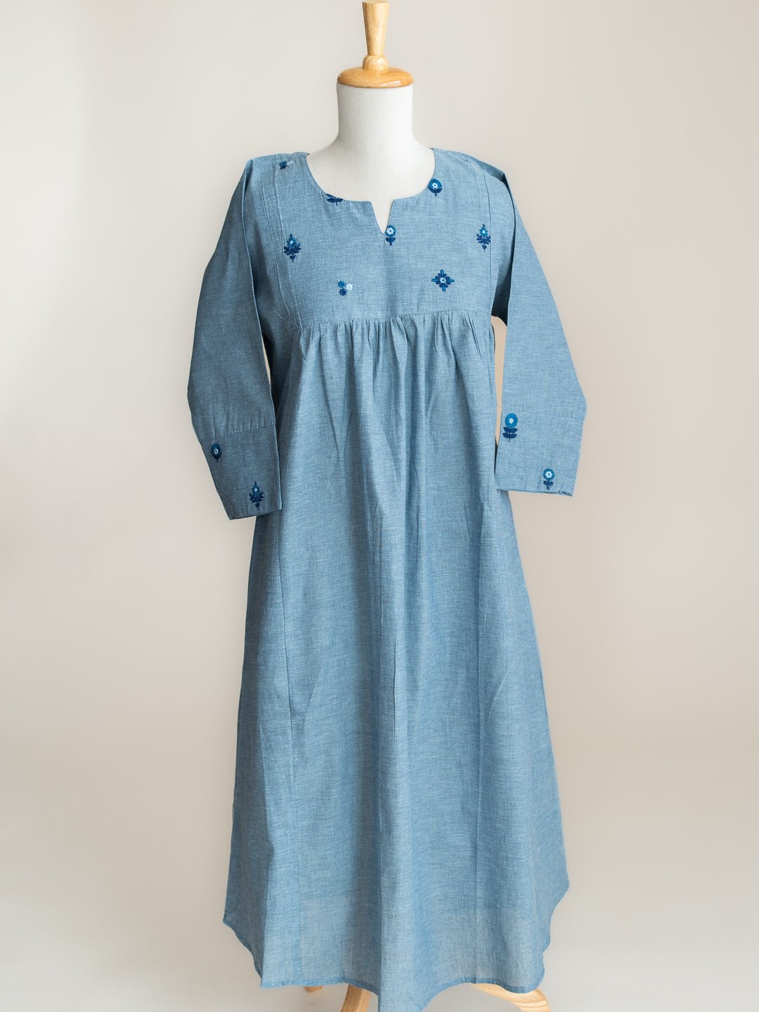 Riya Cotton Embroidered A - Line Kurta - AINA