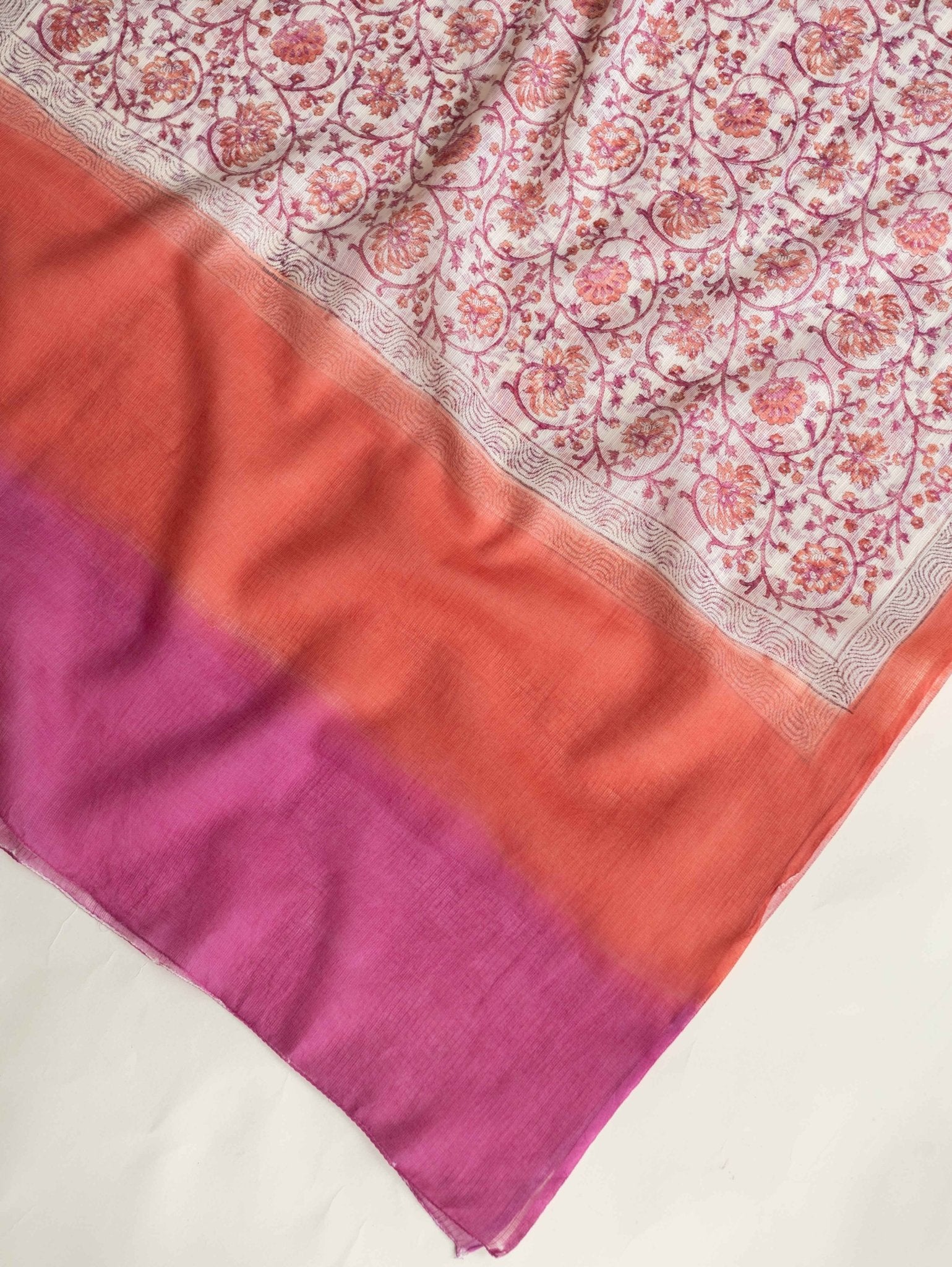 Riyana Cotton Handloom Block Printed Unstitched Suit - 3 Piece - AINA