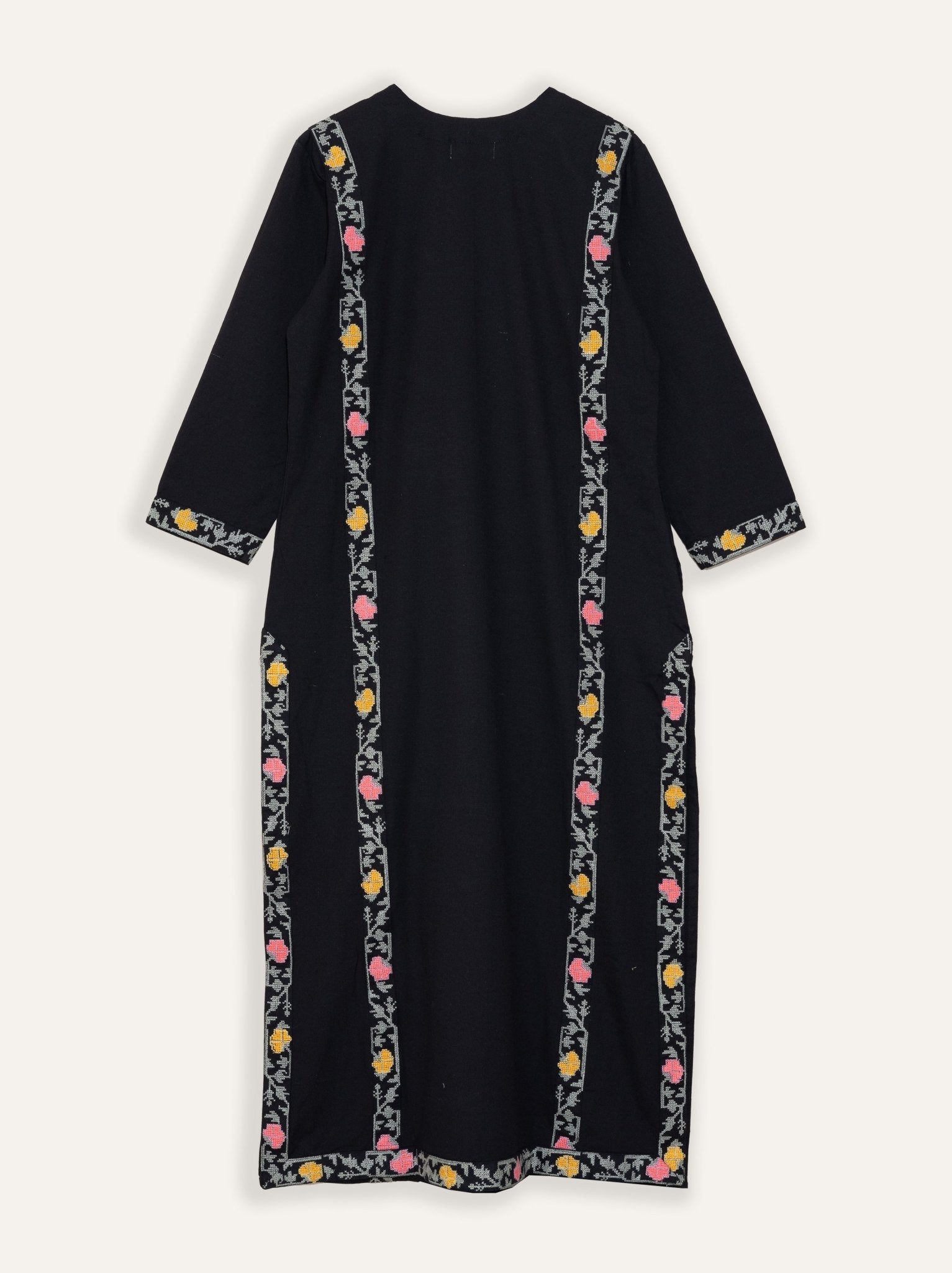 Riza Cotton Flax Embroidered Straight Kurta - AINA