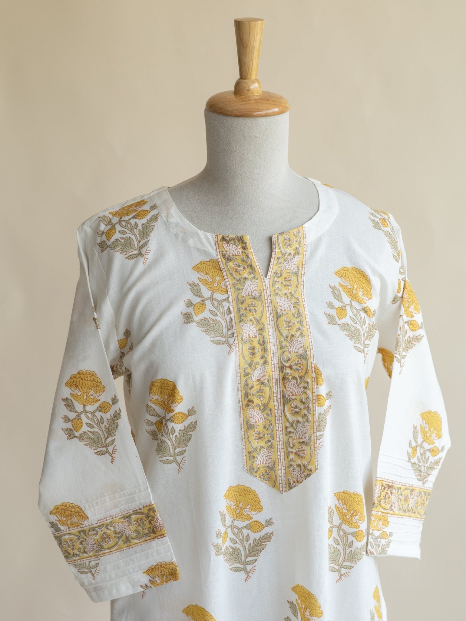 Rubya Cotton Block Printed Straight Kurta - AINA