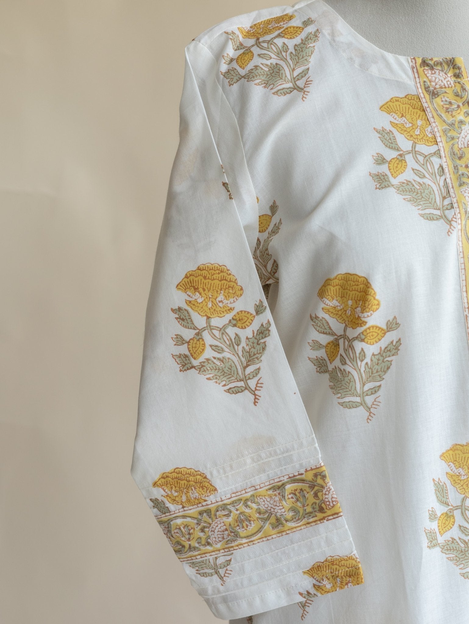 Rubya Cotton Block Printed Straight Kurta - AINA