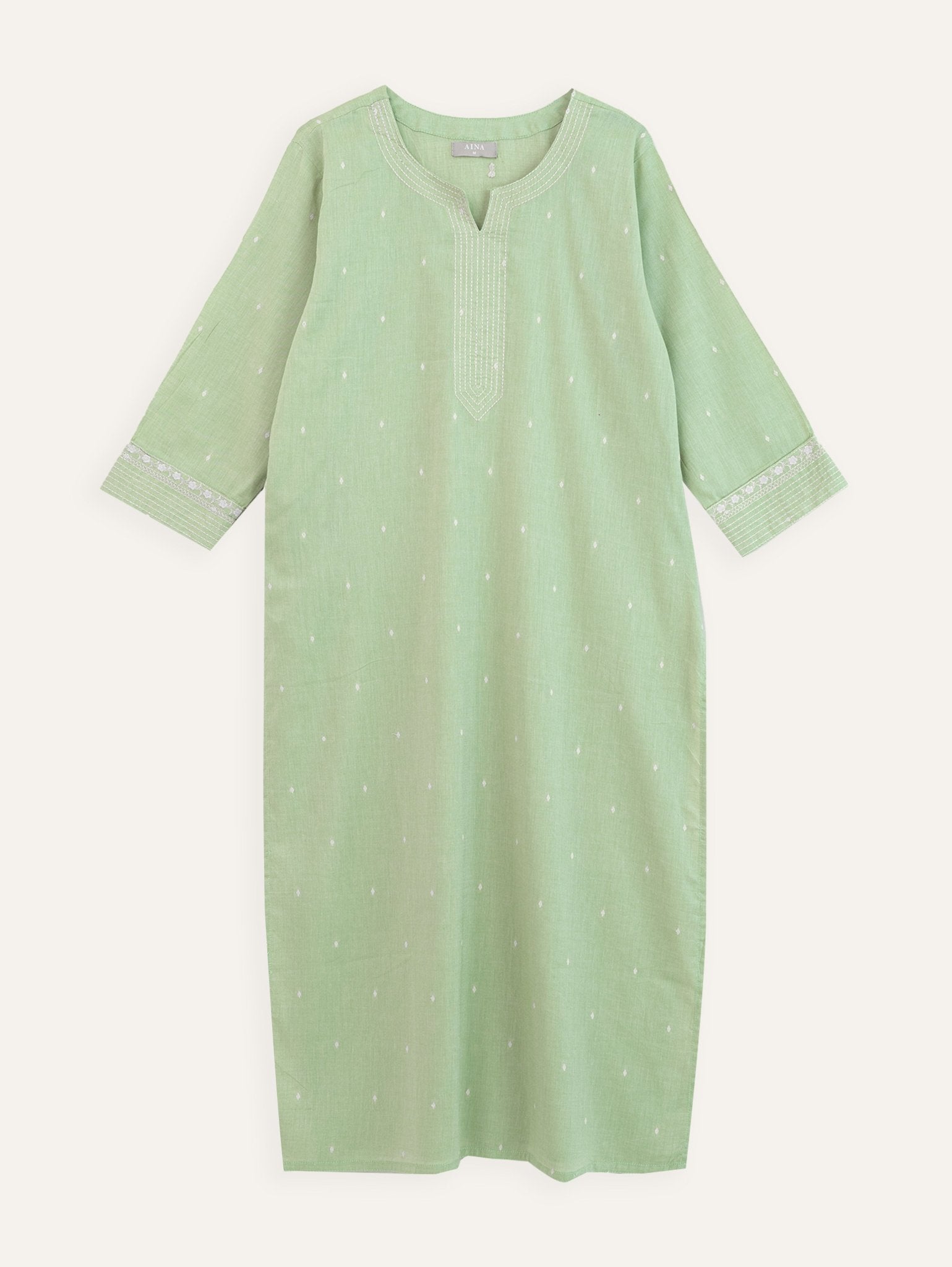 Ruchita Cotton Handloom Embroidered Straight Kurta - AINA
