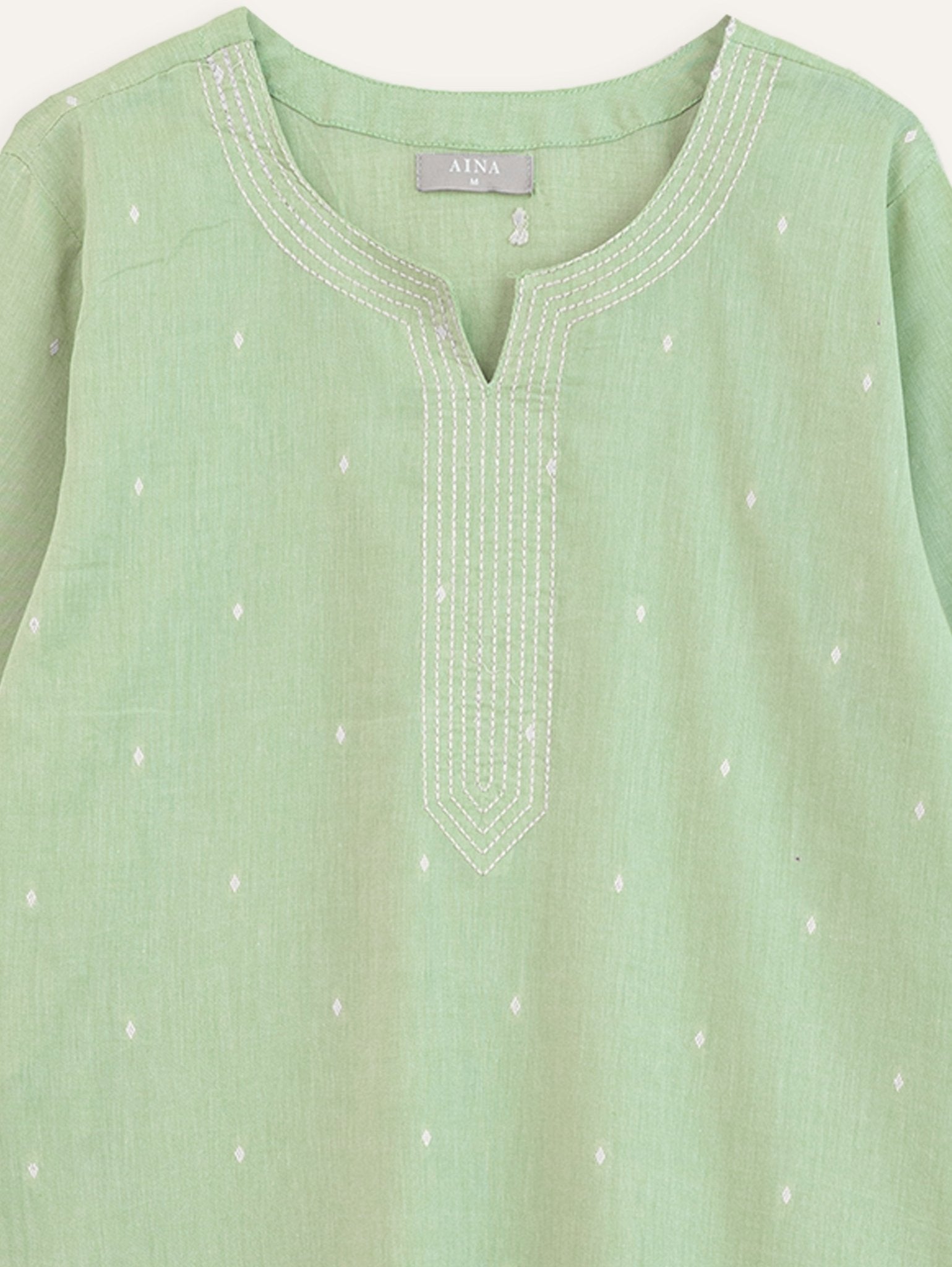Ruchita Cotton Handloom Embroidered Straight Kurta - AINA