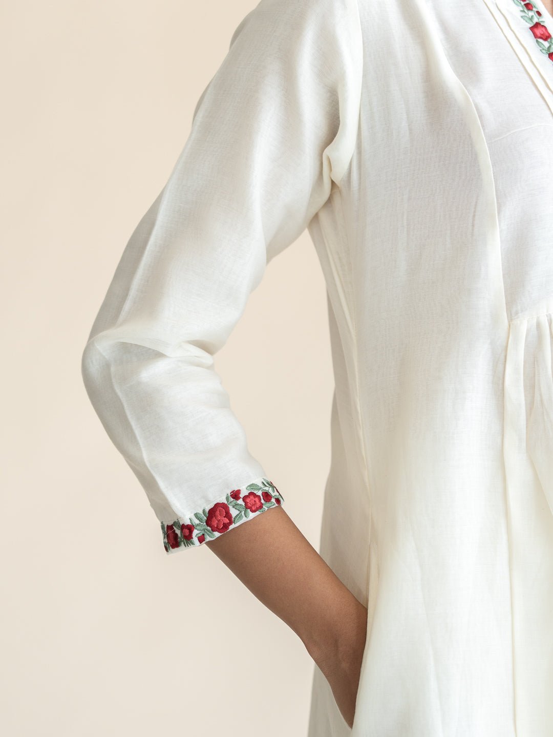 Rumana Chanderi Embroidered A - Line Suit Set - AINA