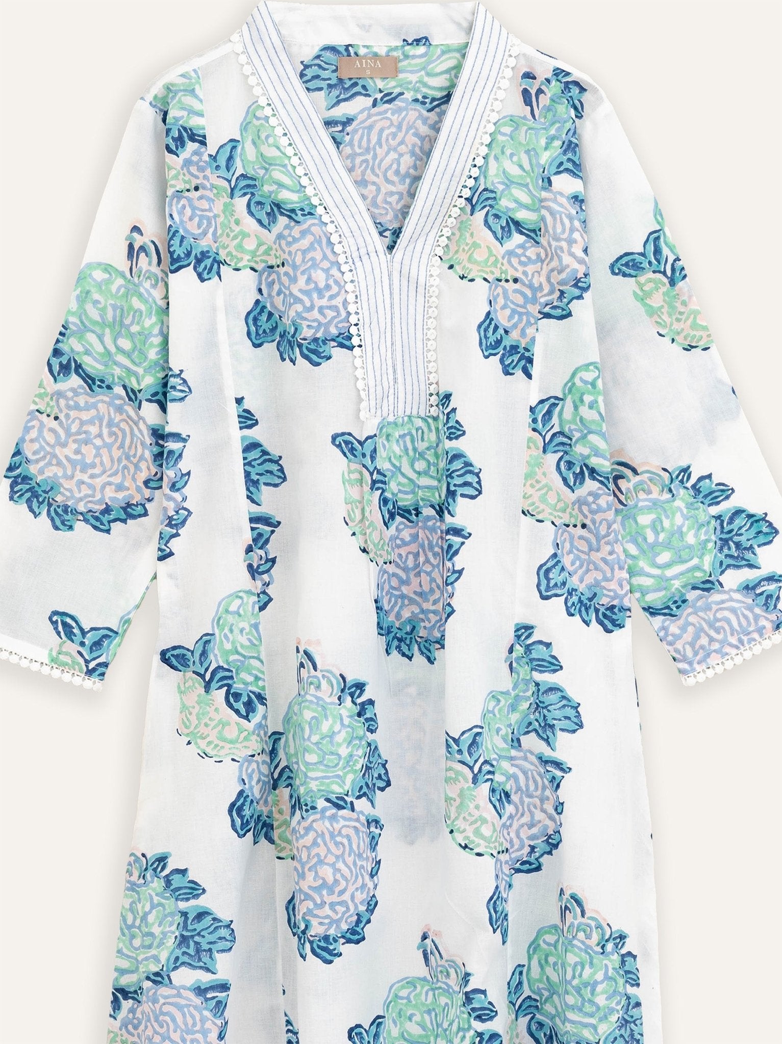 Saanvi Cotton Block Printed A - Line Kurta - AINA