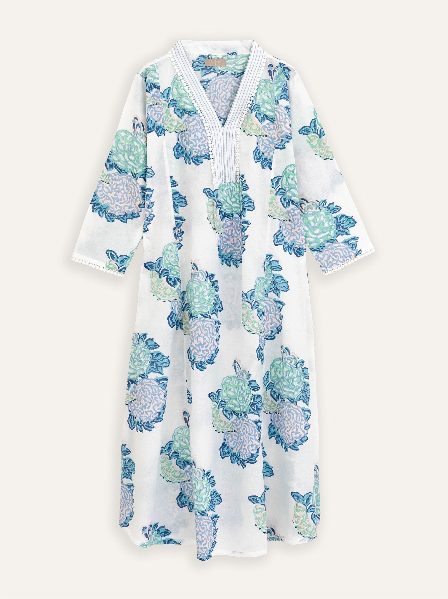 Saanvi Cotton Block Printed A - Line Kurta - AINA
