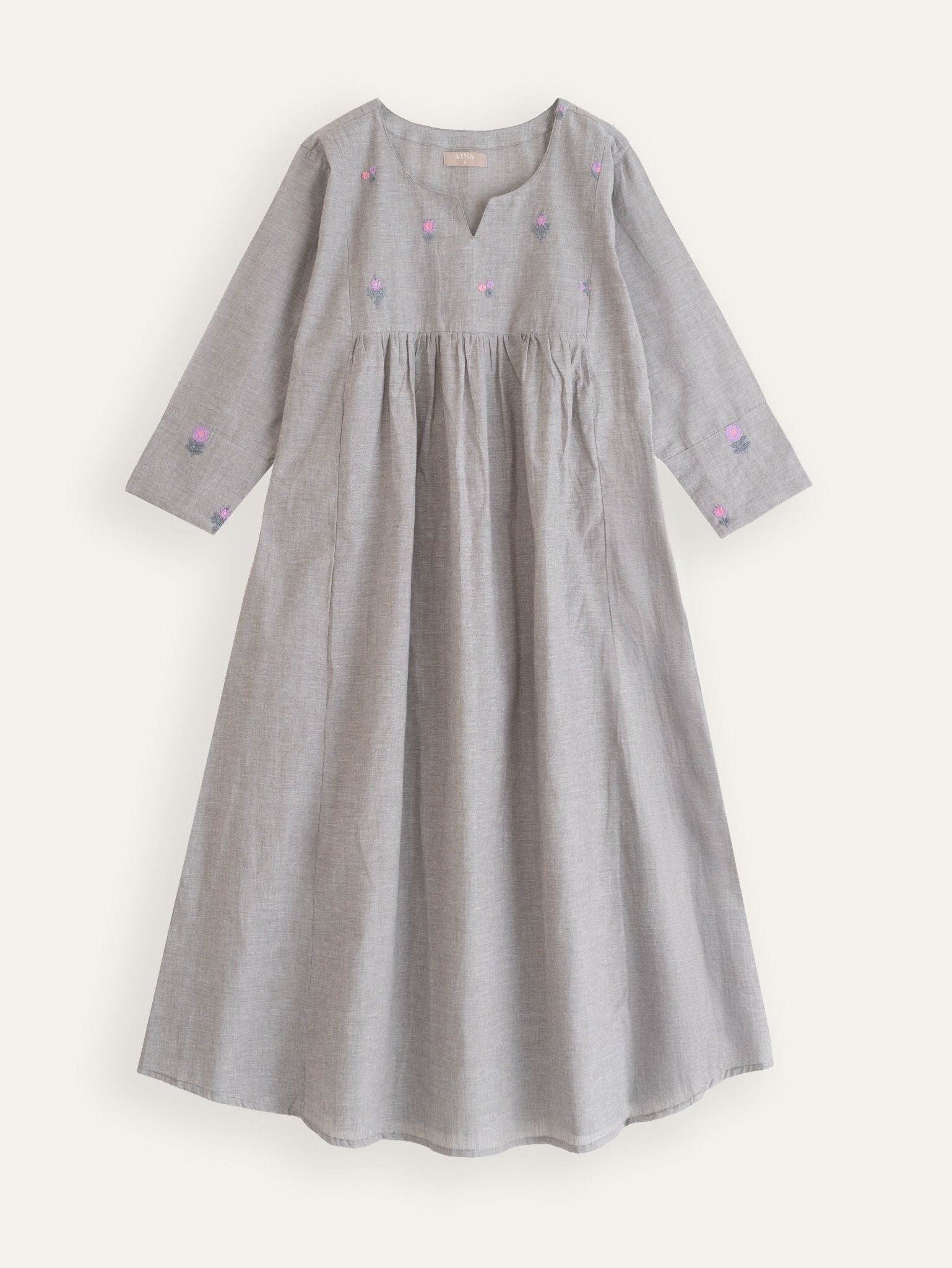 Saanvi Cotton Embroidered A - Line Kurta - AINA