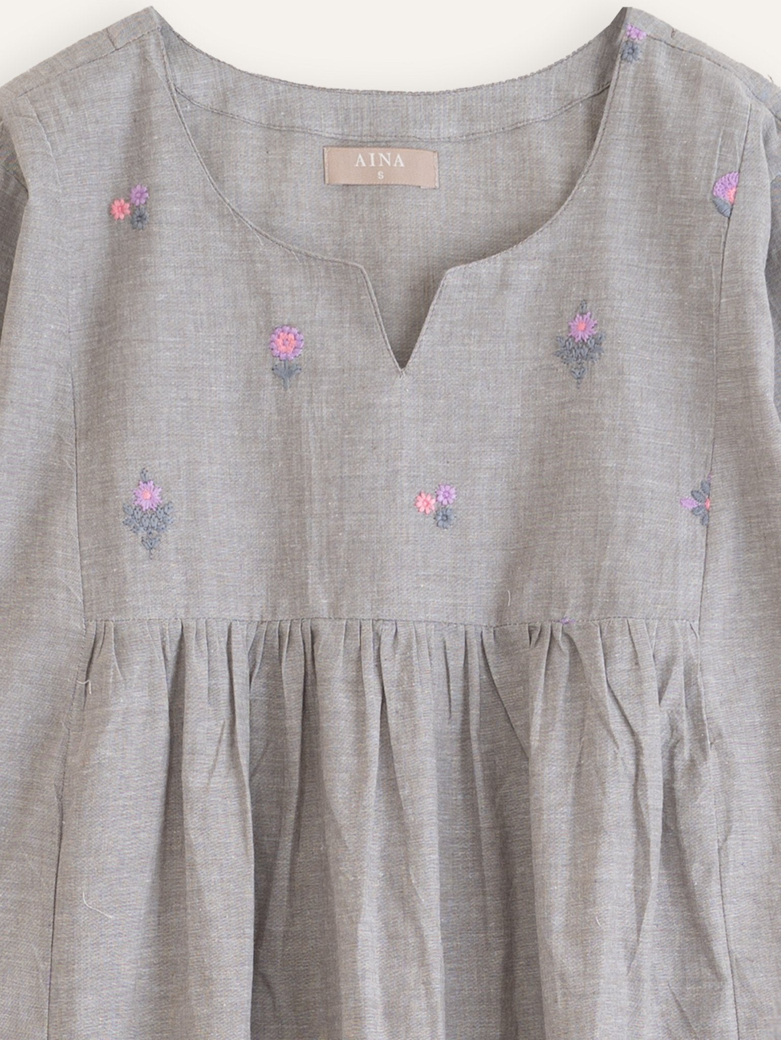 Saanvi Cotton Embroidered A - Line Kurta - AINA