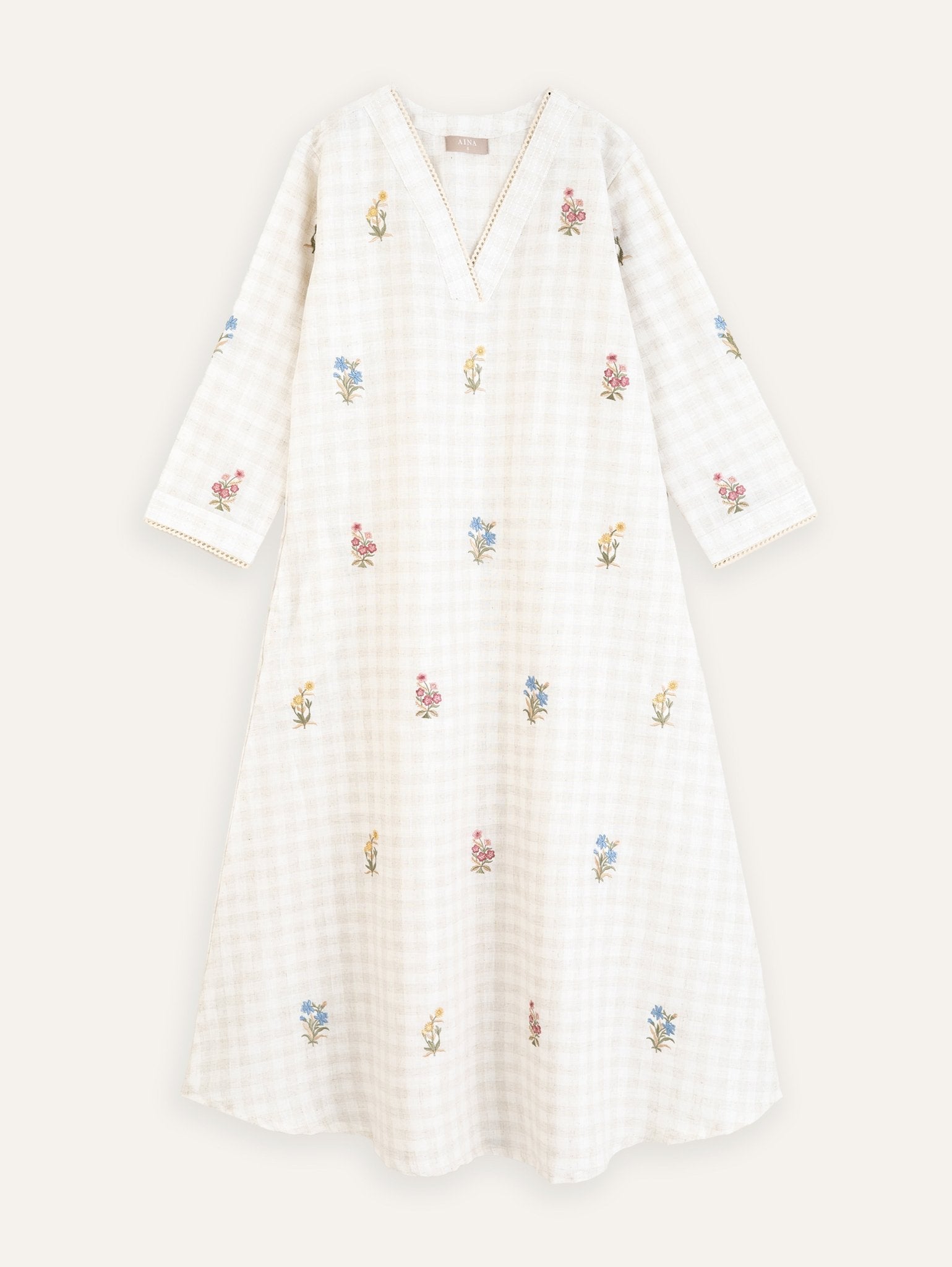 Sadhana Cotton Handloom Embroidered A - Line Kurta - AINA