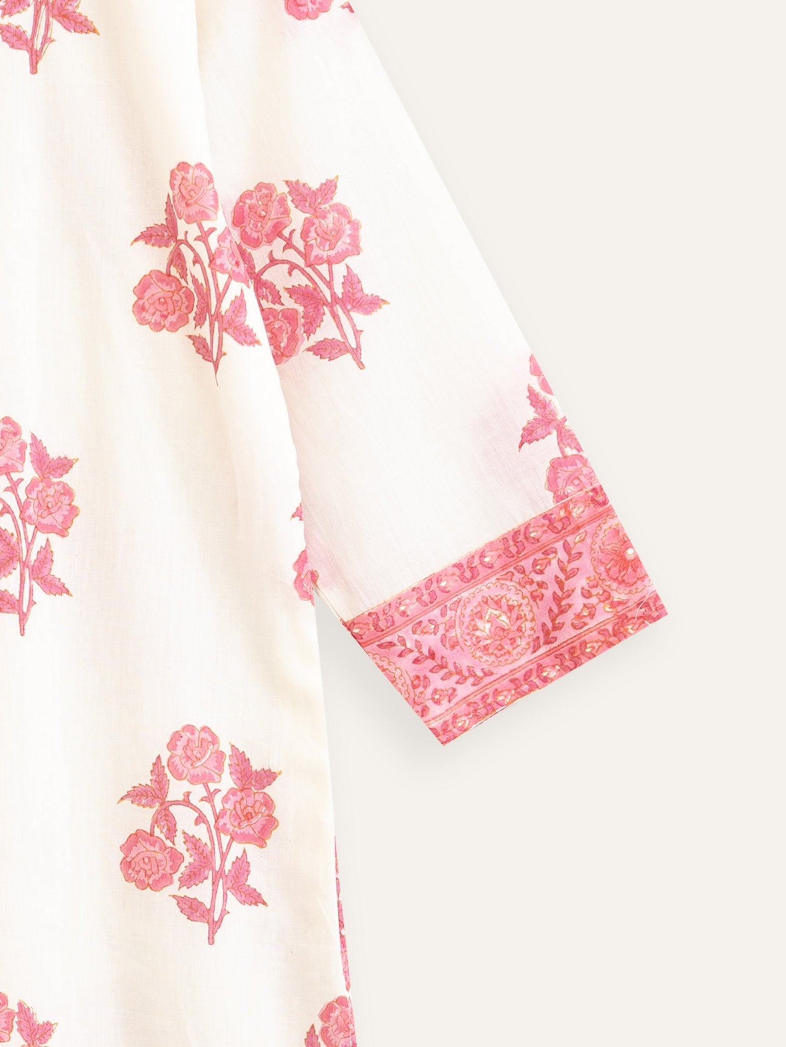 Saeda Cotton Block Printed Straight Kurta - AINA