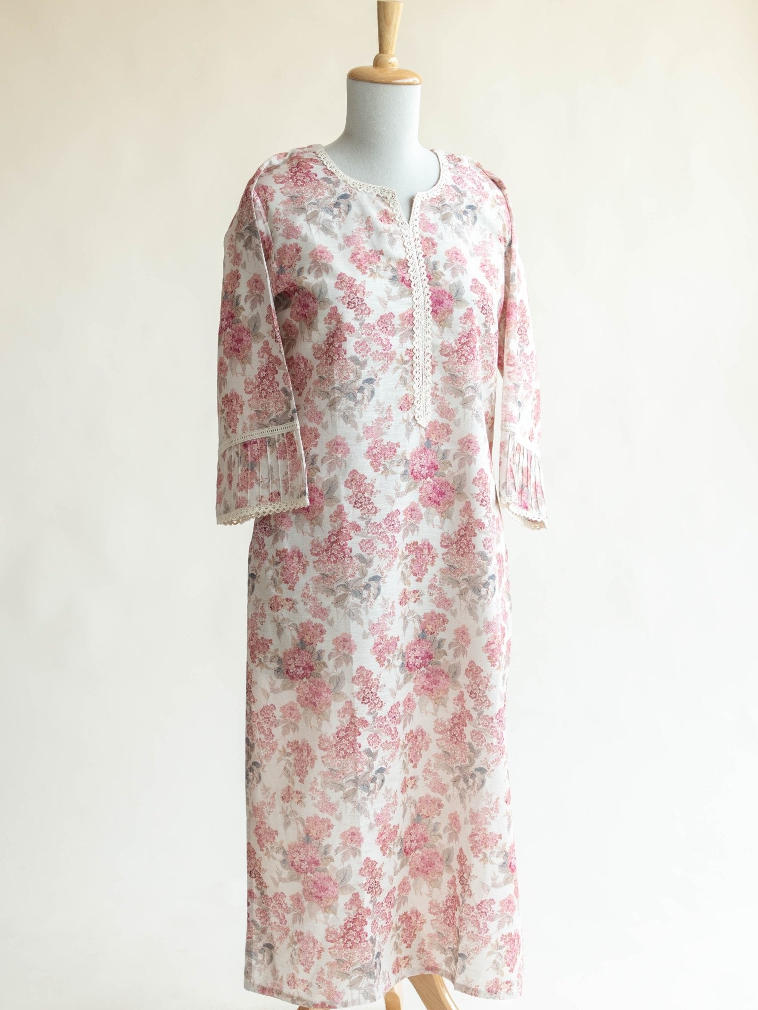 Safiya Cotton Linen Digital Print Straight Kurta - AINA