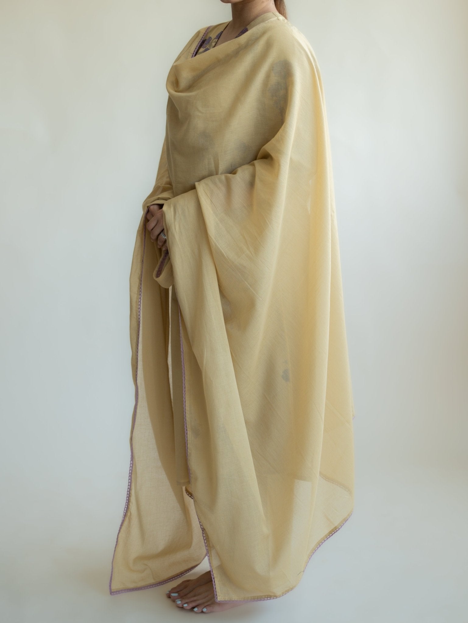 Sahana Cotton Block Printed A - Line Suit Set - AINA