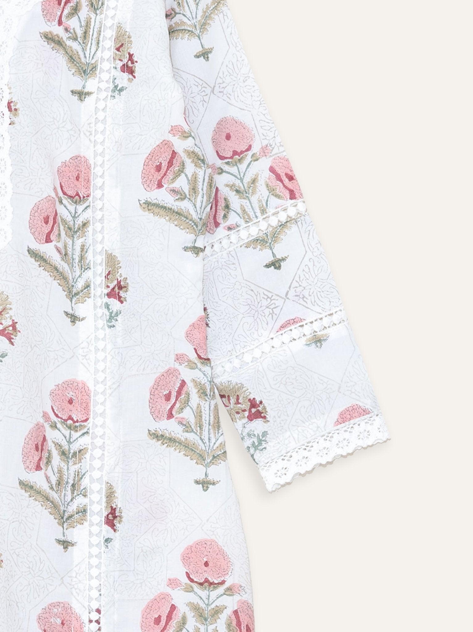 Saheena Cotton Block Printed Straight Kurta - AINA