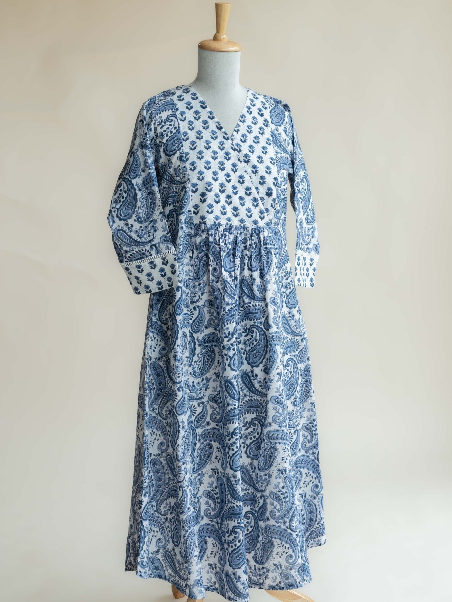 Saheli Cotton Block Printed A-Line Kurta - AINA