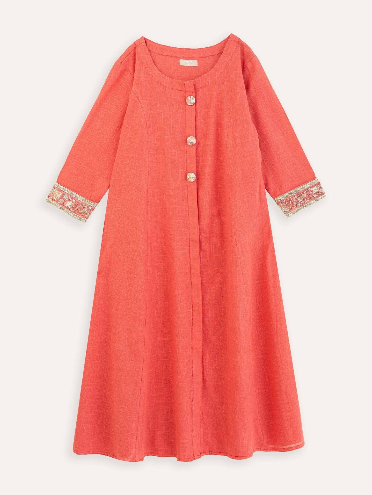 Salwa Cotton Slub A Line Kurta - AINA